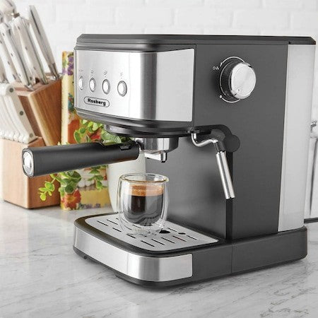Espressor Rosberg Premium, Negru/Inox, 20 bar