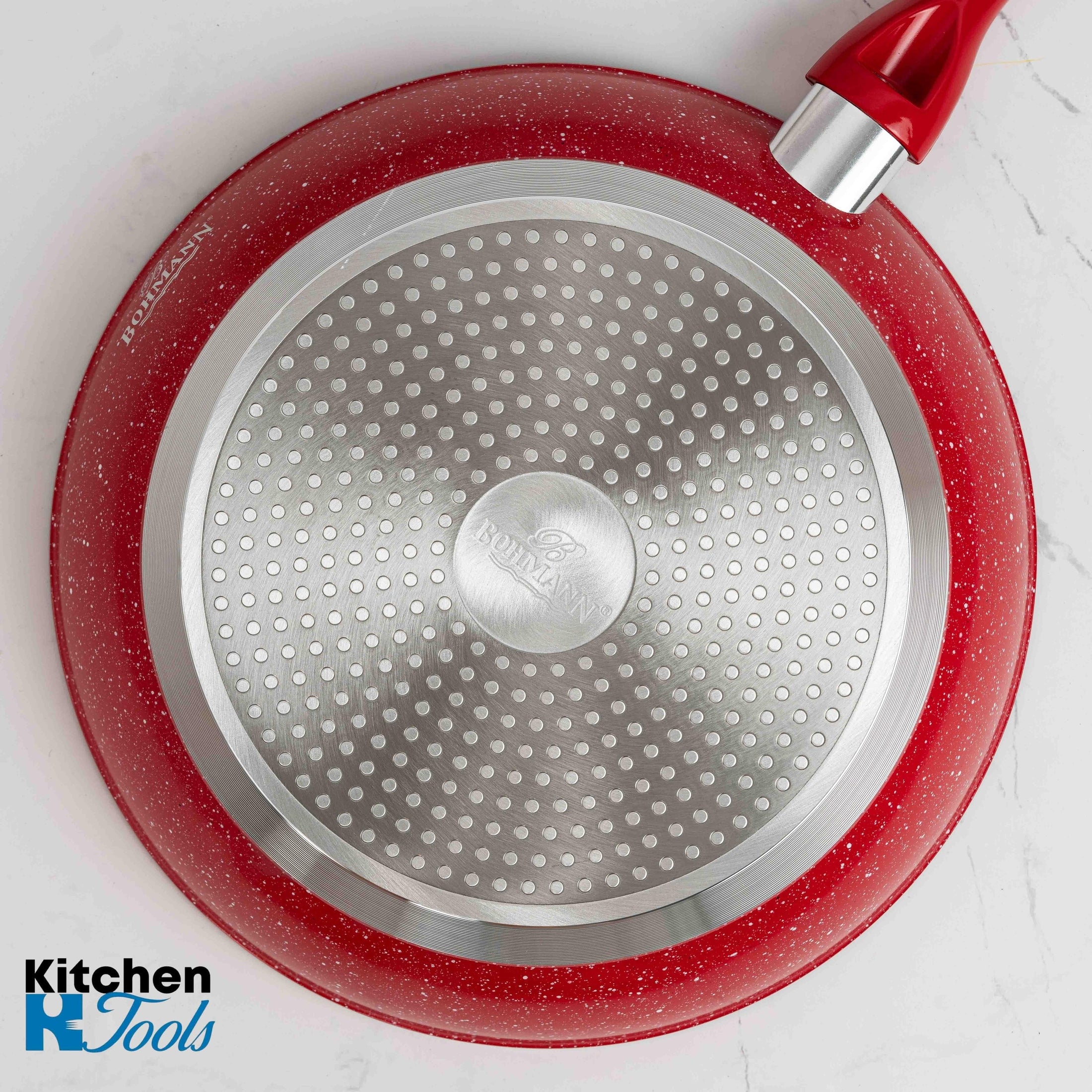 Tigaie Bohmann roșie marmorată 24x4.8cm