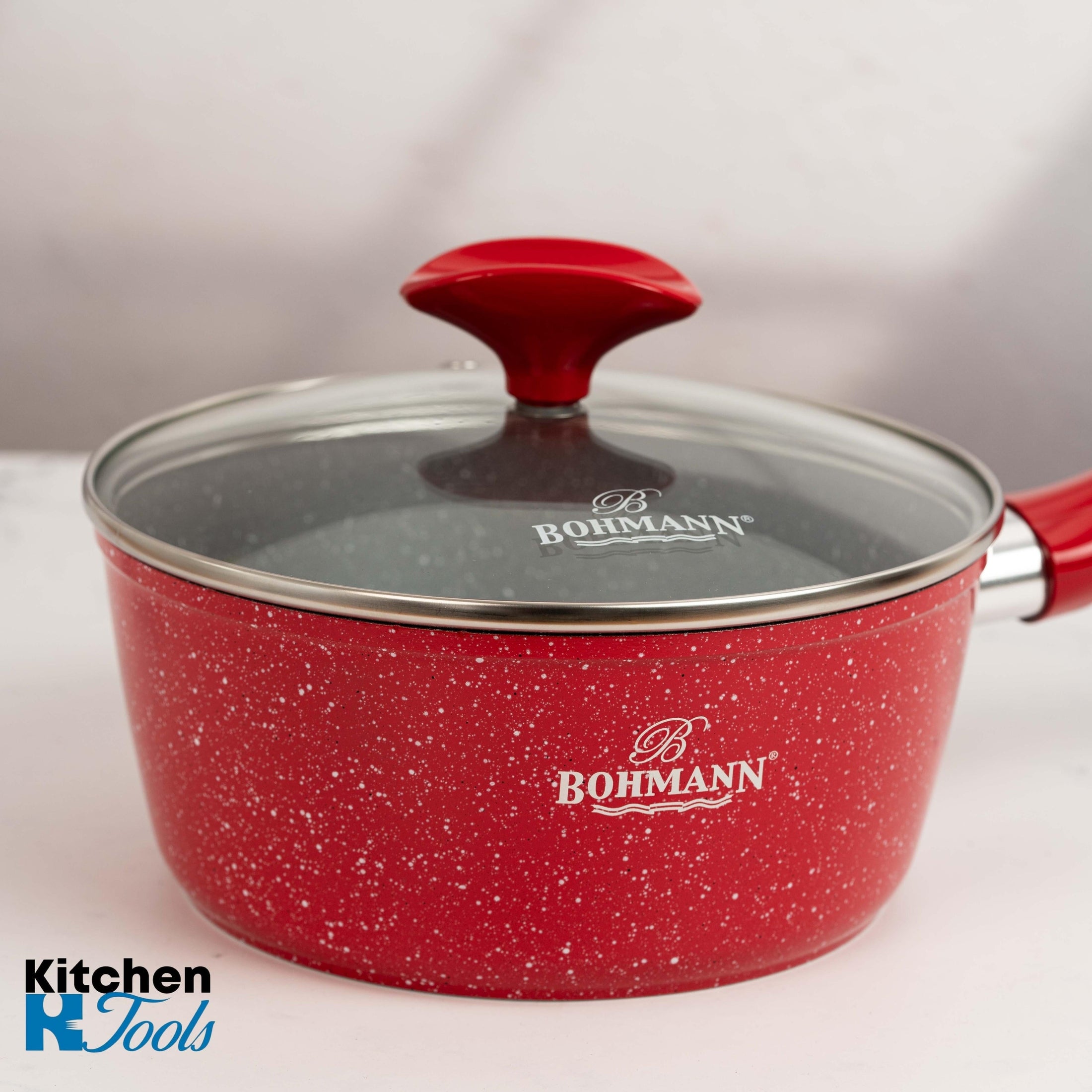 Cratiță GOLDMANN roșie marmorată 1.4L Inducție