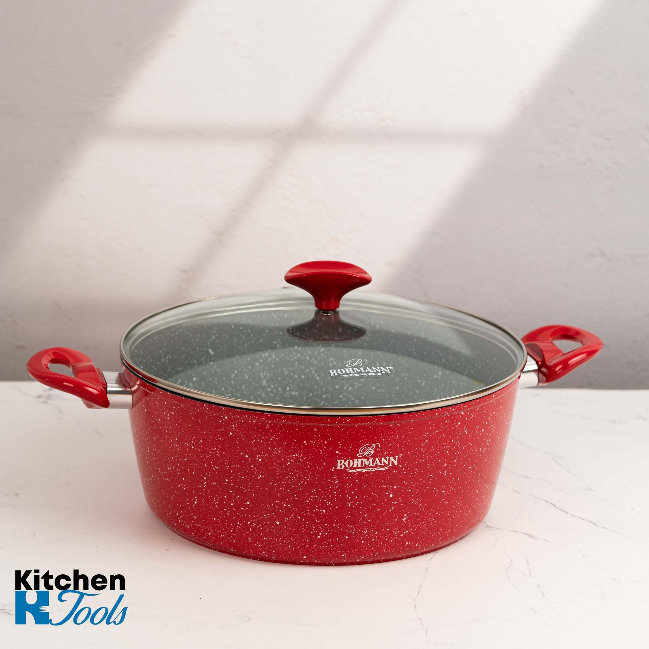 Cratiță GOLDMANN 4.4L, roșie, 28x11.5cm, inducție