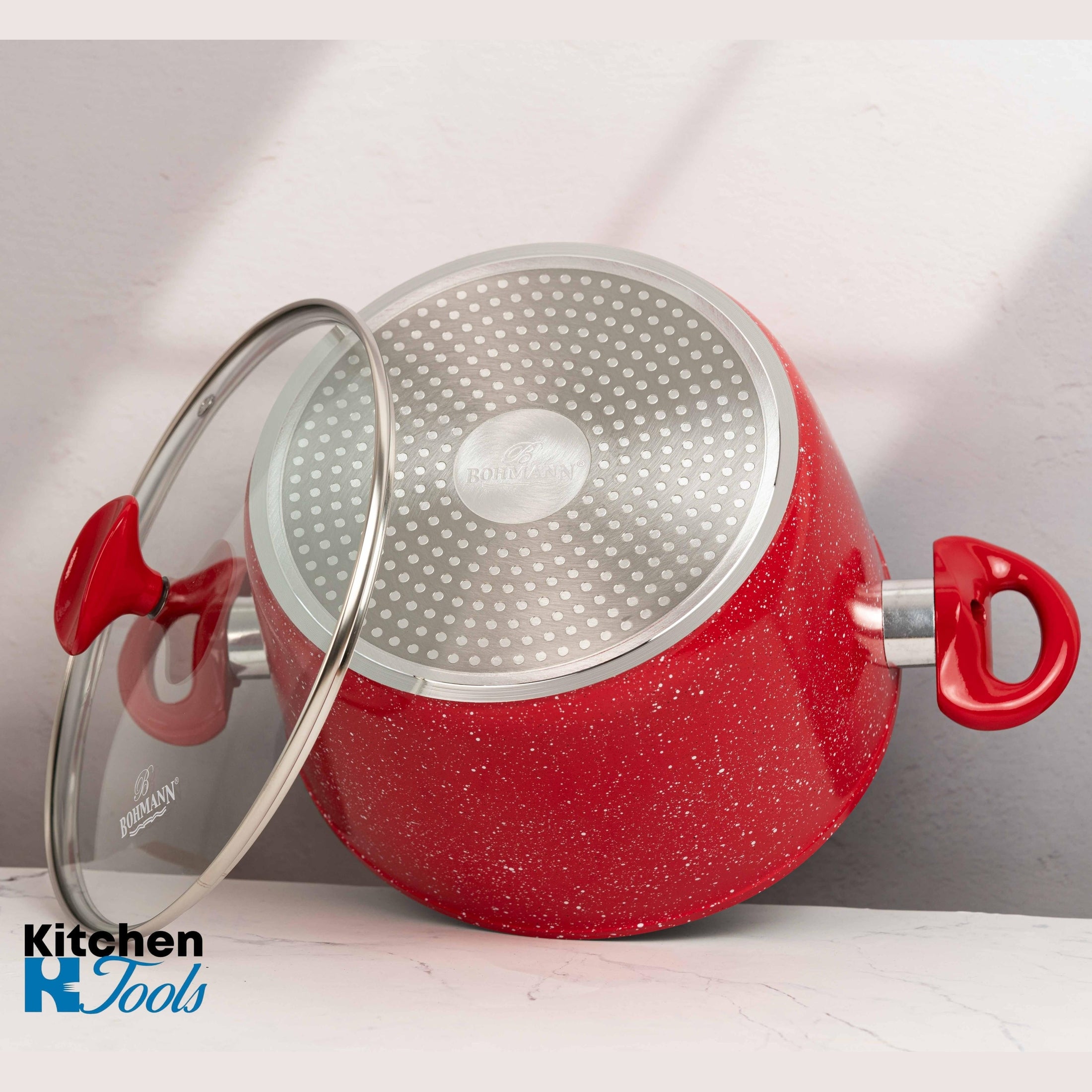 Cratiță înaltă 4.3L Goldmann Roșie, Inductie