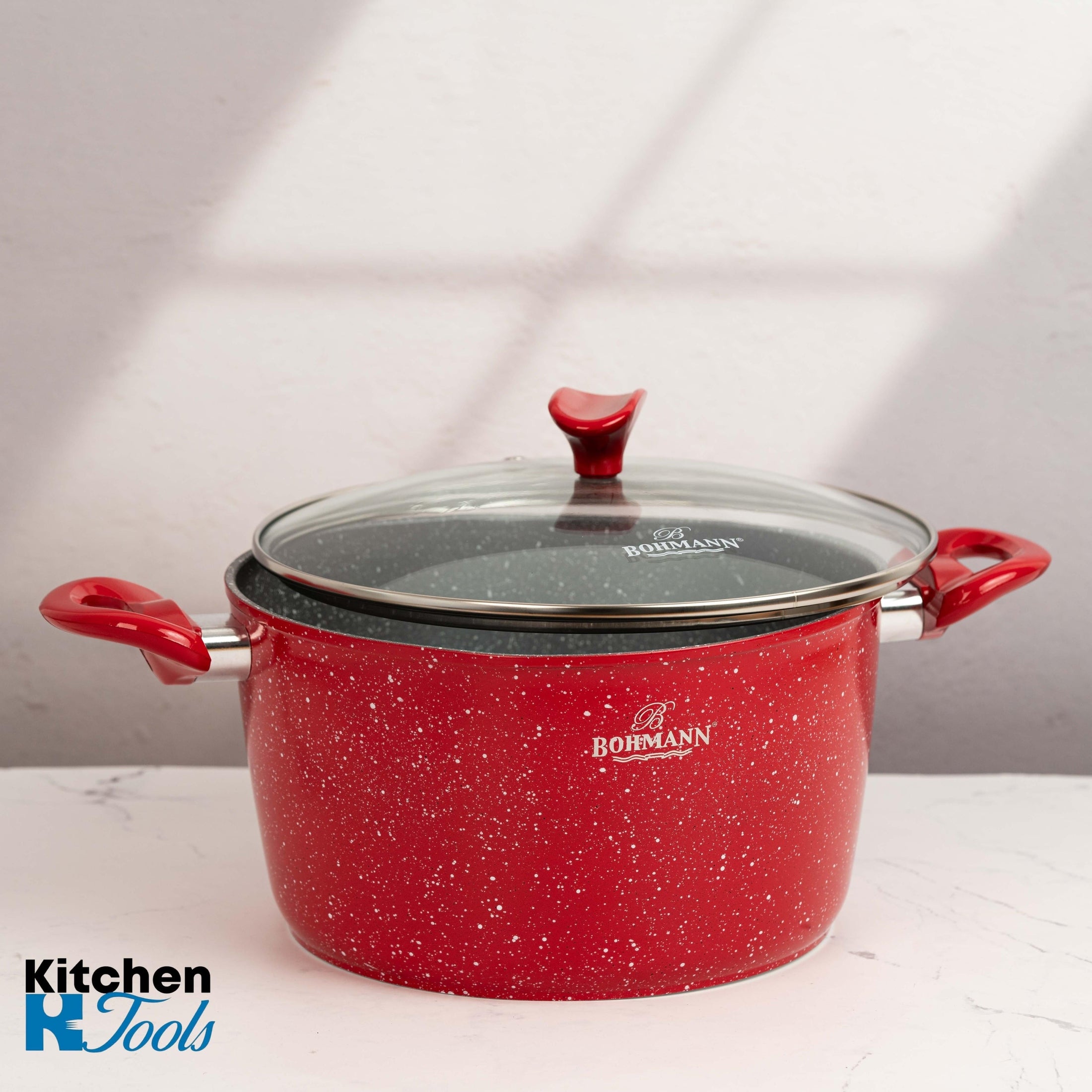 Cratiță înaltă 4.3L Goldmann Roșie, Inductie