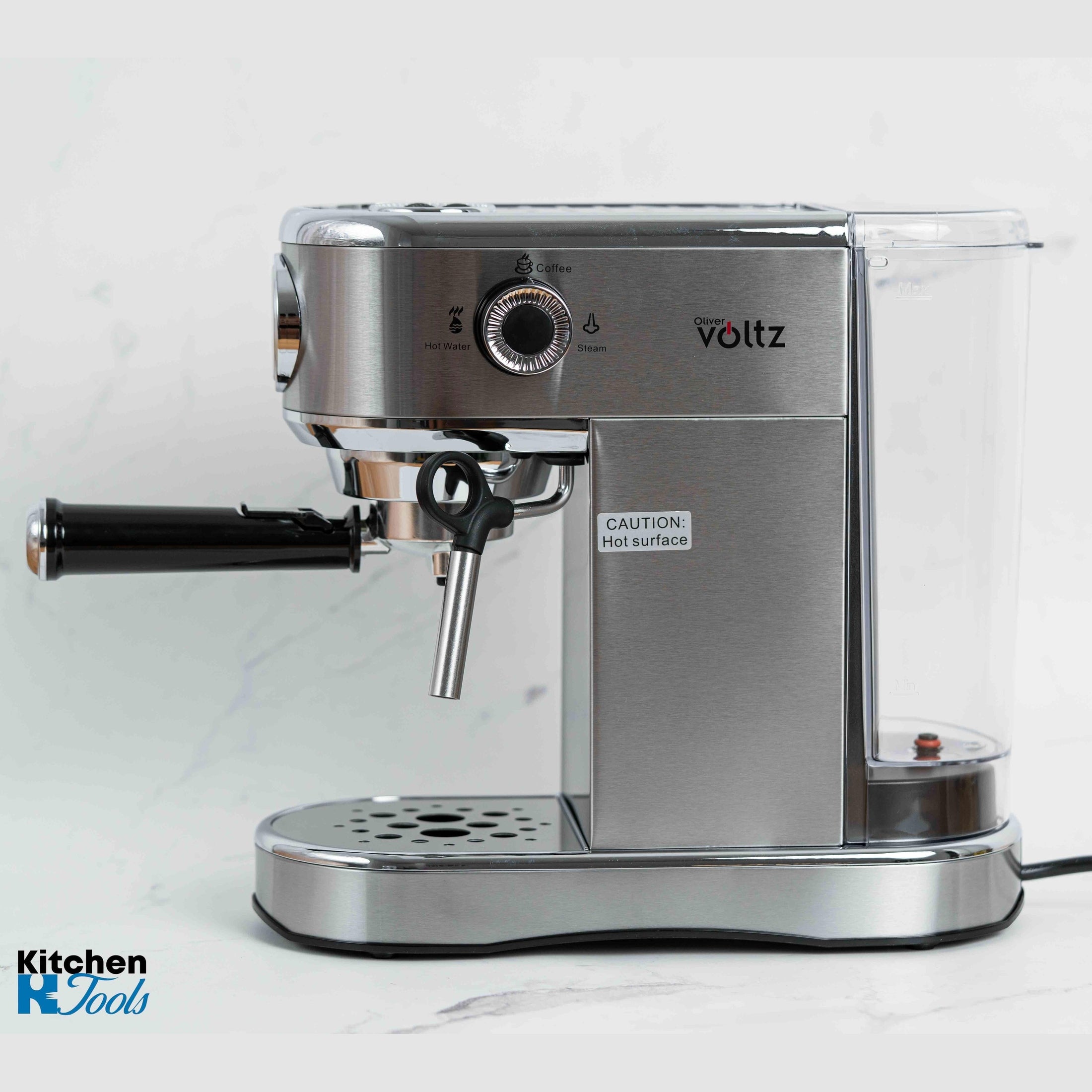 Espressor Oliver Voltz 1450W, 15 bar, Argintiu