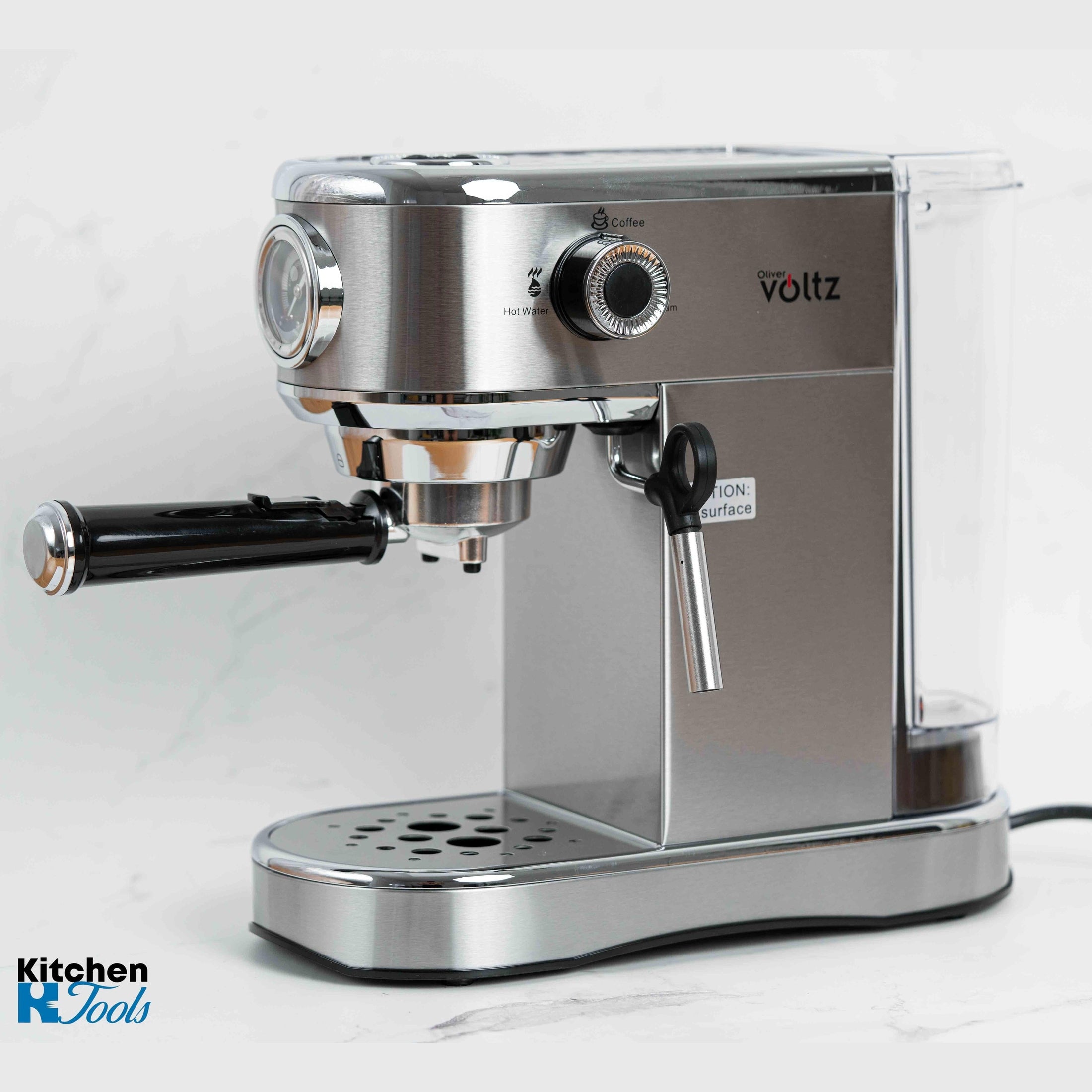 Espressor Oliver Voltz 1450W, 15 bar, Argintiu