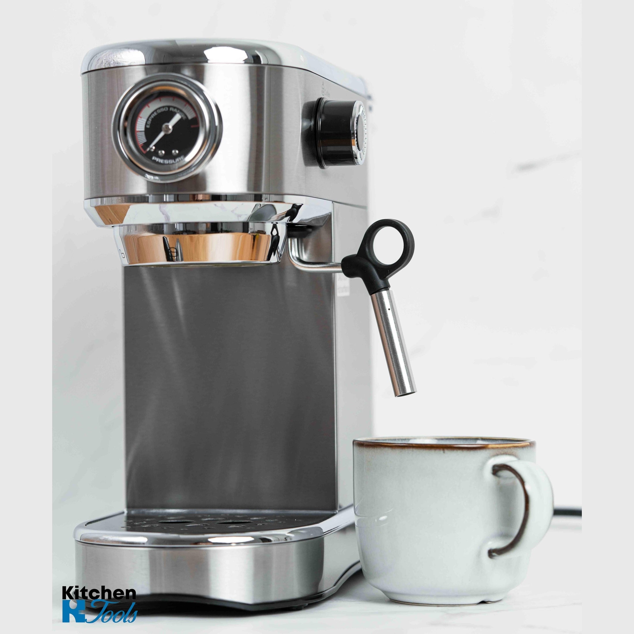 Espressor Oliver Voltz 1450W, 15 bar, Argintiu