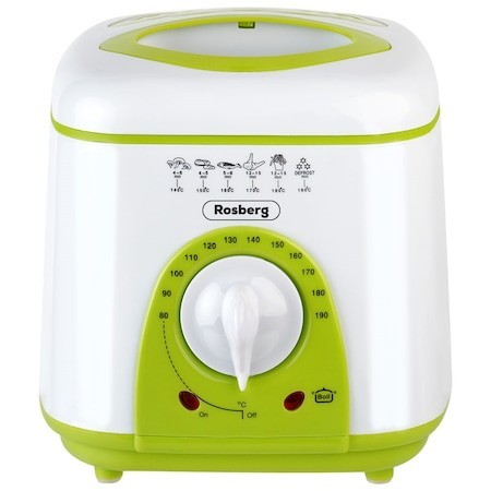 Friteuza mini Rosberg 950W, alb/verde