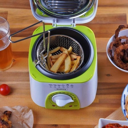 Friteuza mini Rosberg 950W, alb/verde