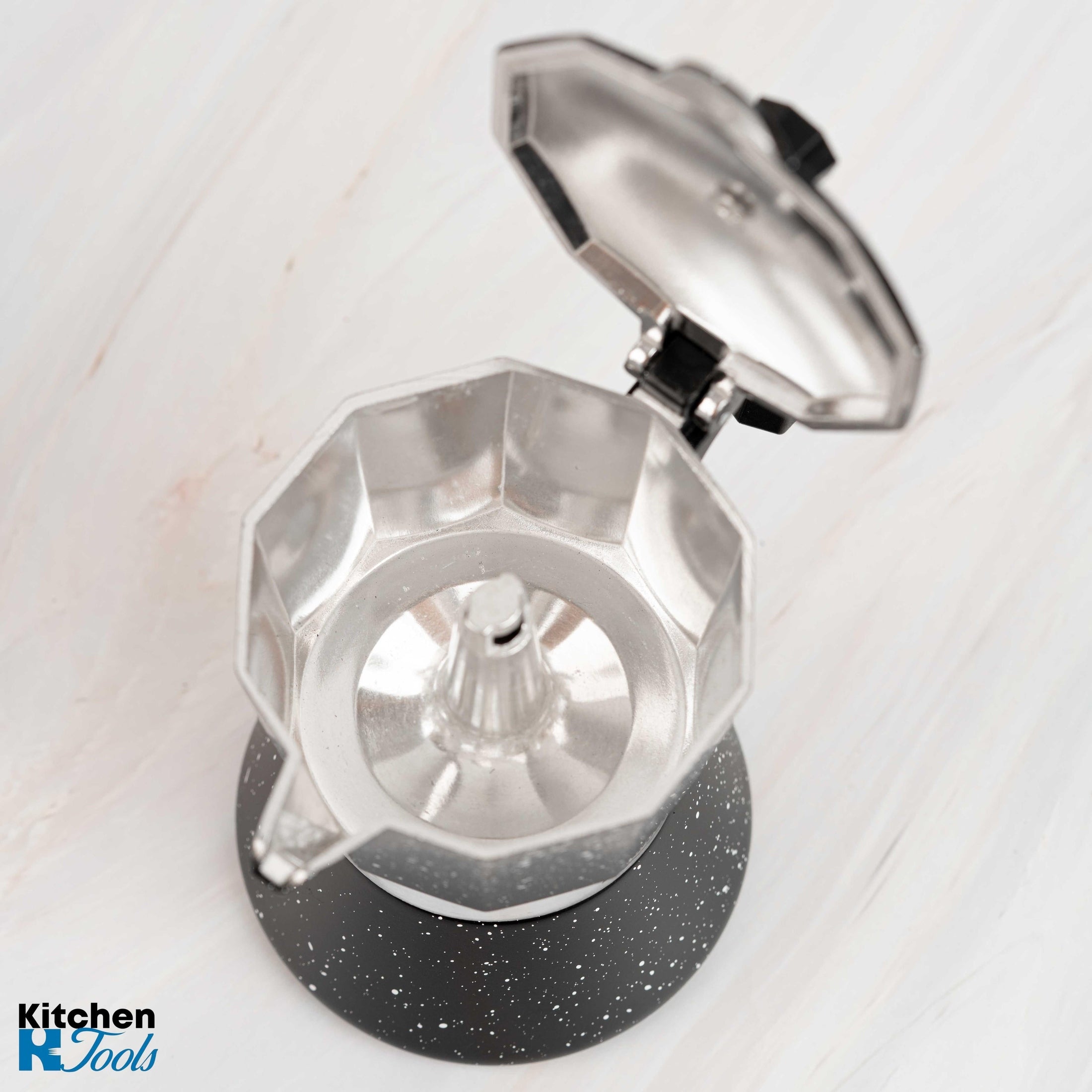 Espressor aluminiu Bohmann, maner bachelita, negru