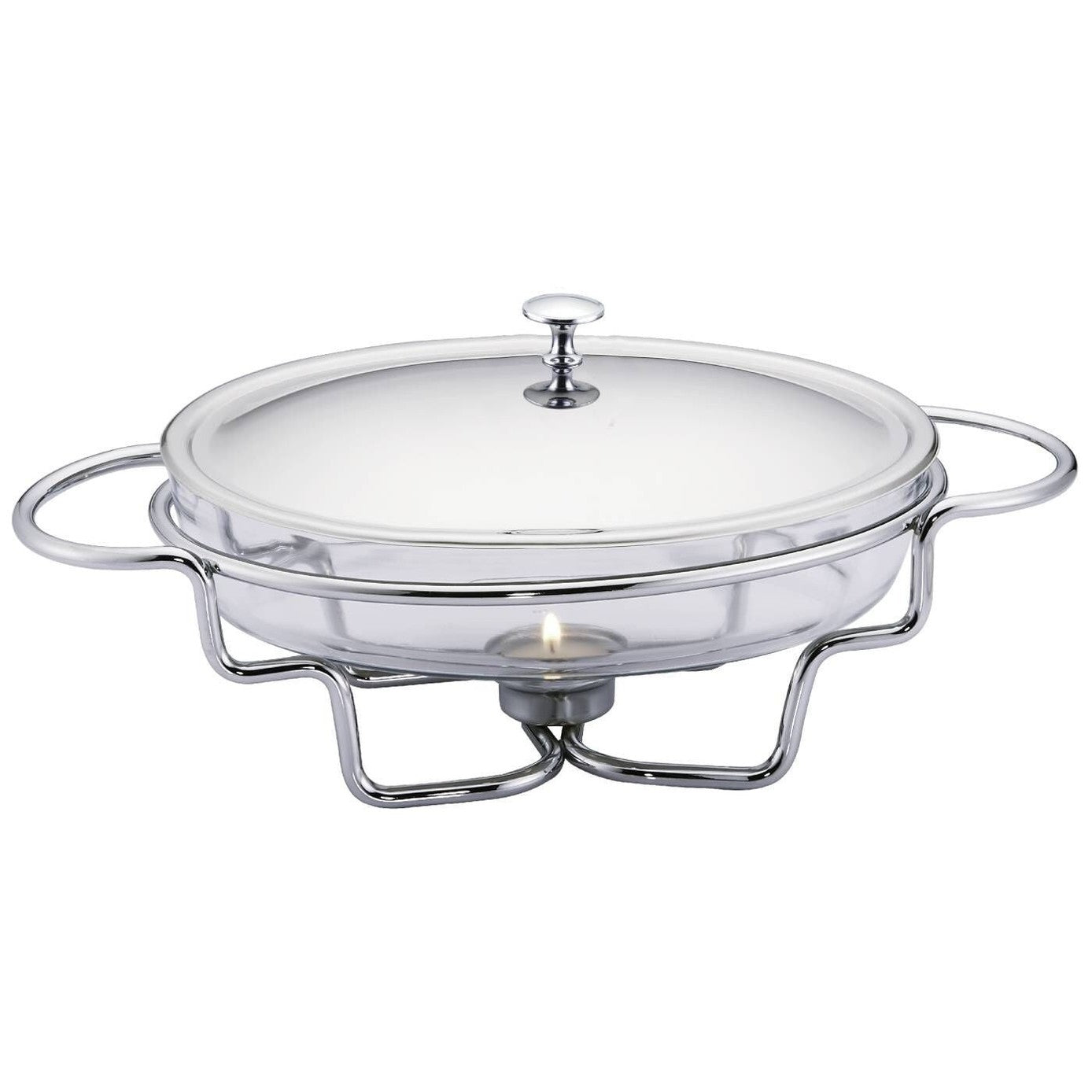 Chafing dish sticla 1.6L cu capac si suport inox