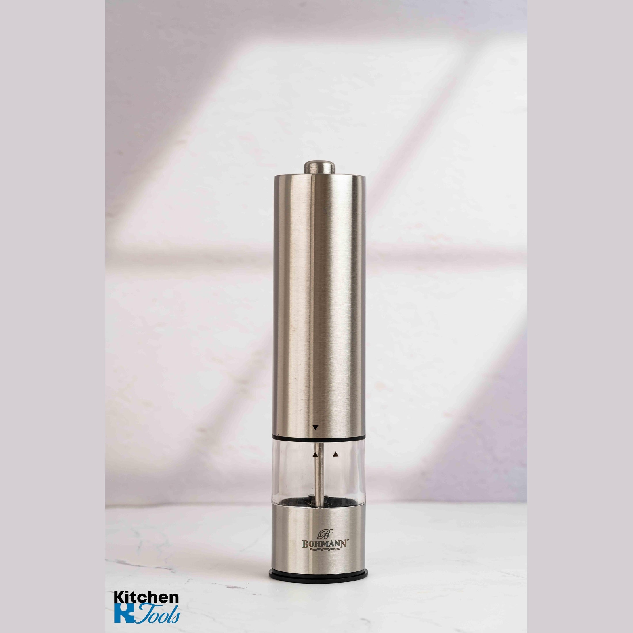 Râșniță electrică sare și piper Bohmann argintiu