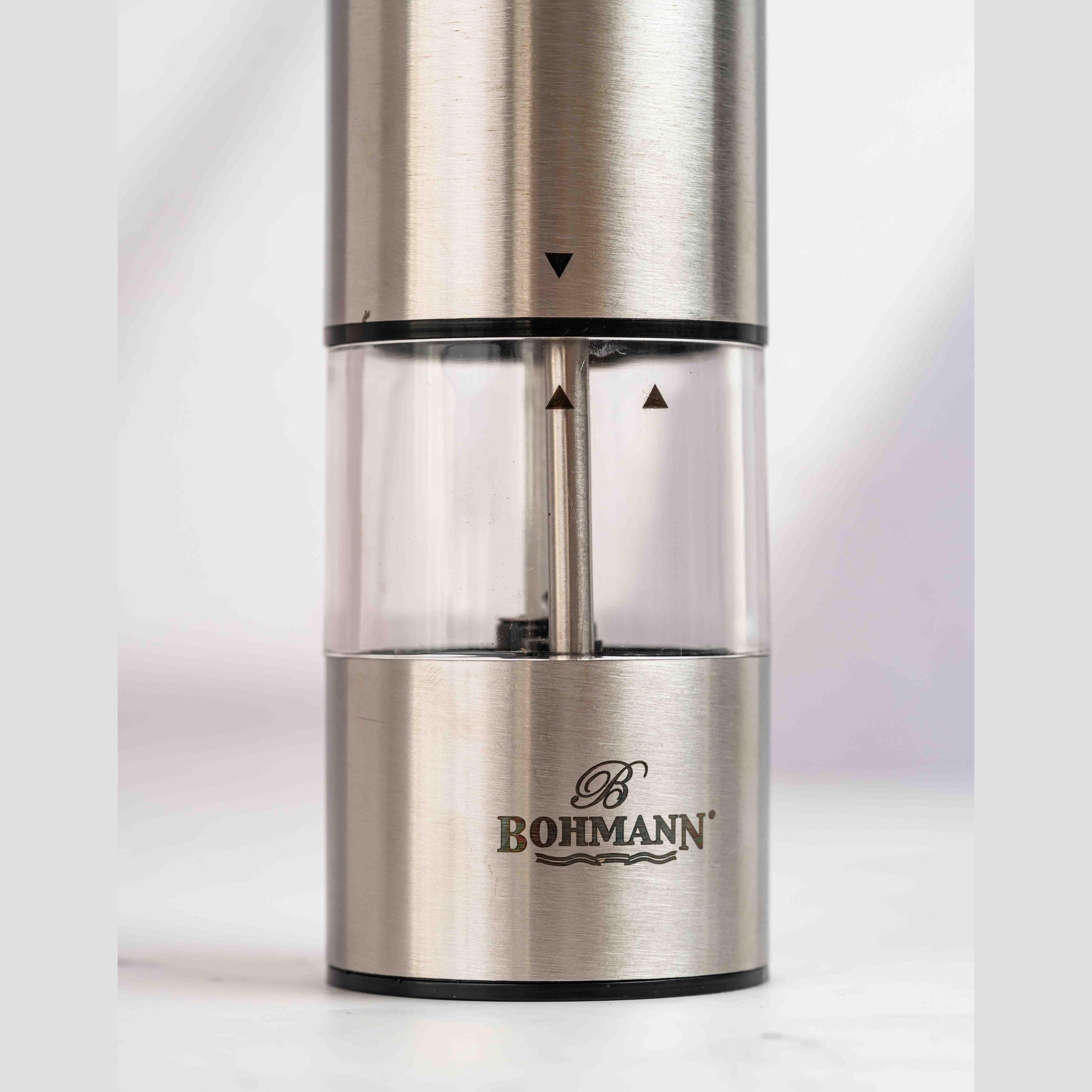 Râșniță electrică sare și piper Bohmann argintiu