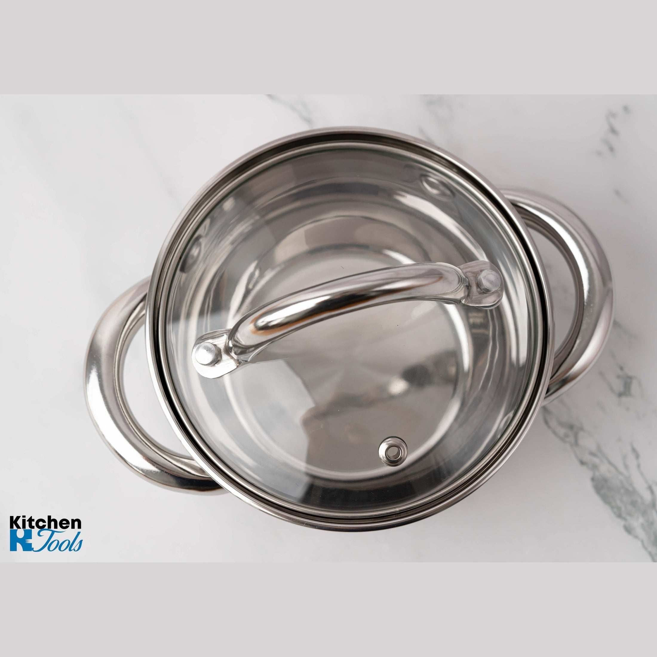 Cratiță din inox 1000ml cu capac din sticlă Bohmann