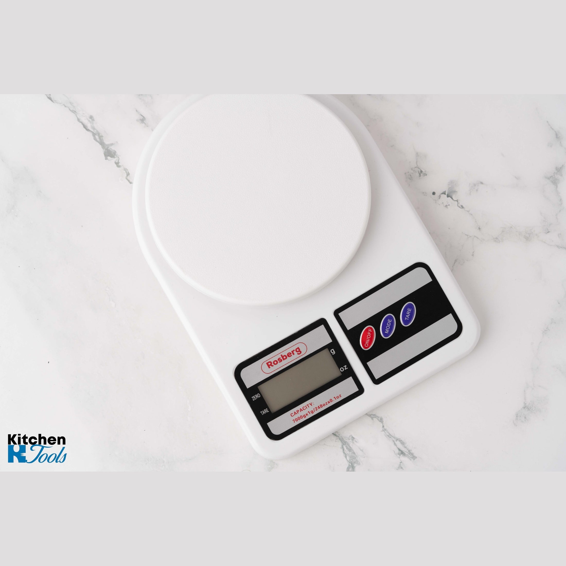 Cantar bucatarie Rosberg, max 7kg, LCD Alb