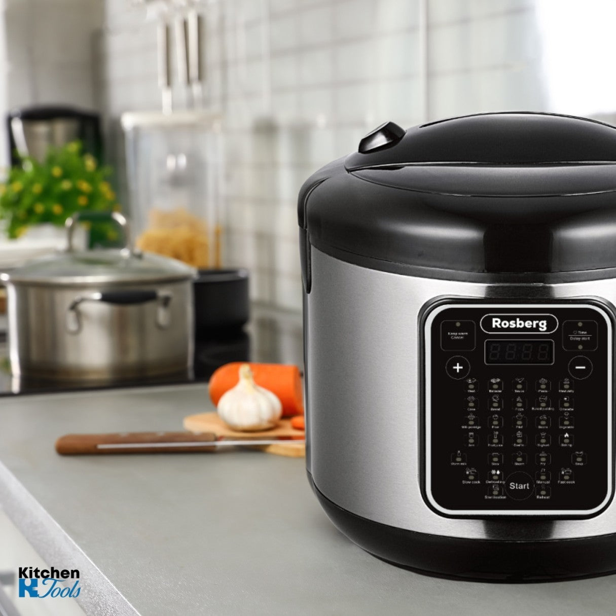 Multicooker Rosberg din inox, 5L, 780W