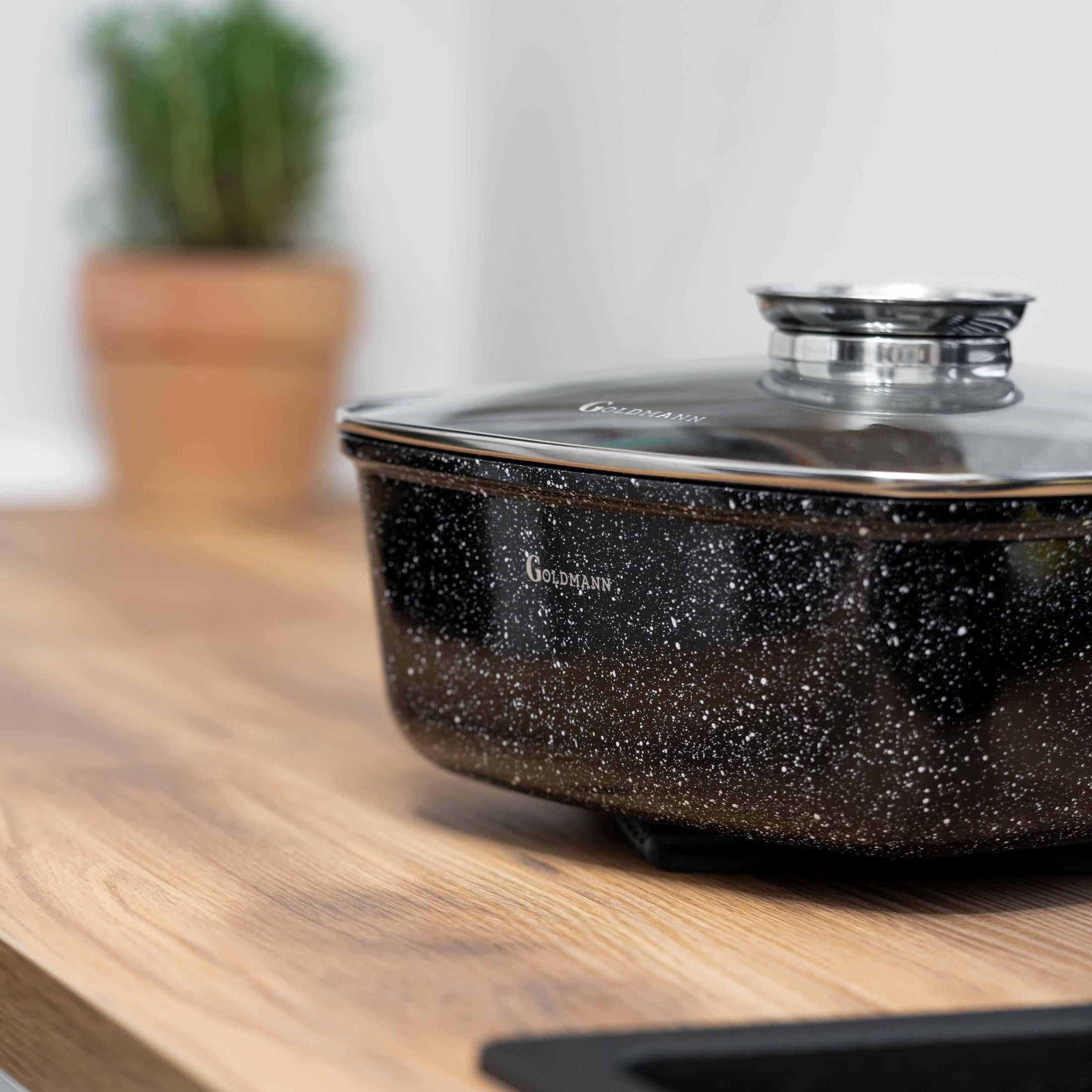 Roaster aluminiu cu capac termorezistent Goldmann