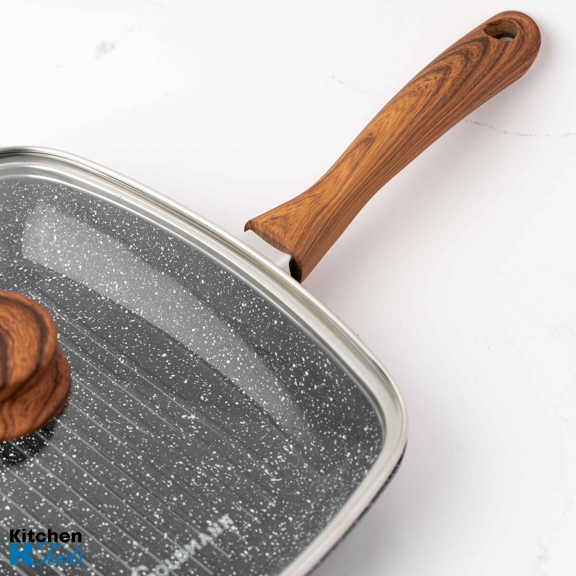 Tigaie grill aluminiu turnat cu acoperire ceramica