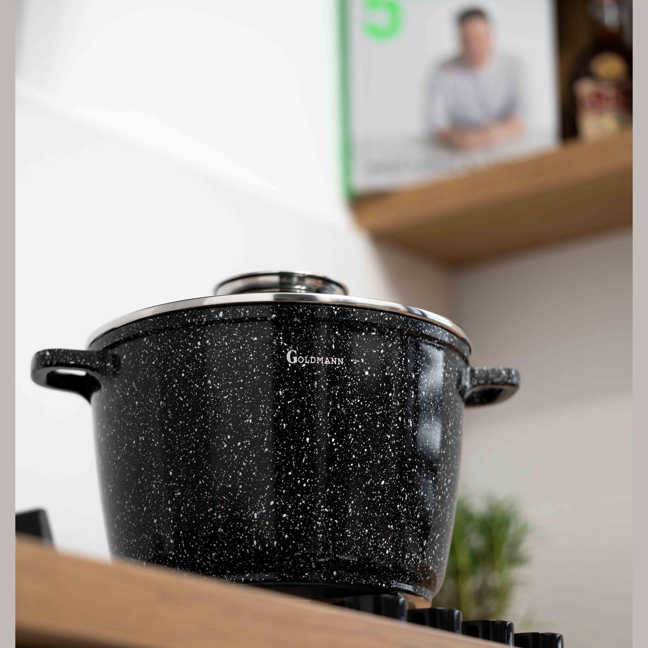 Oală aluminiu 6.2L, acoperire ceramică Goldmann