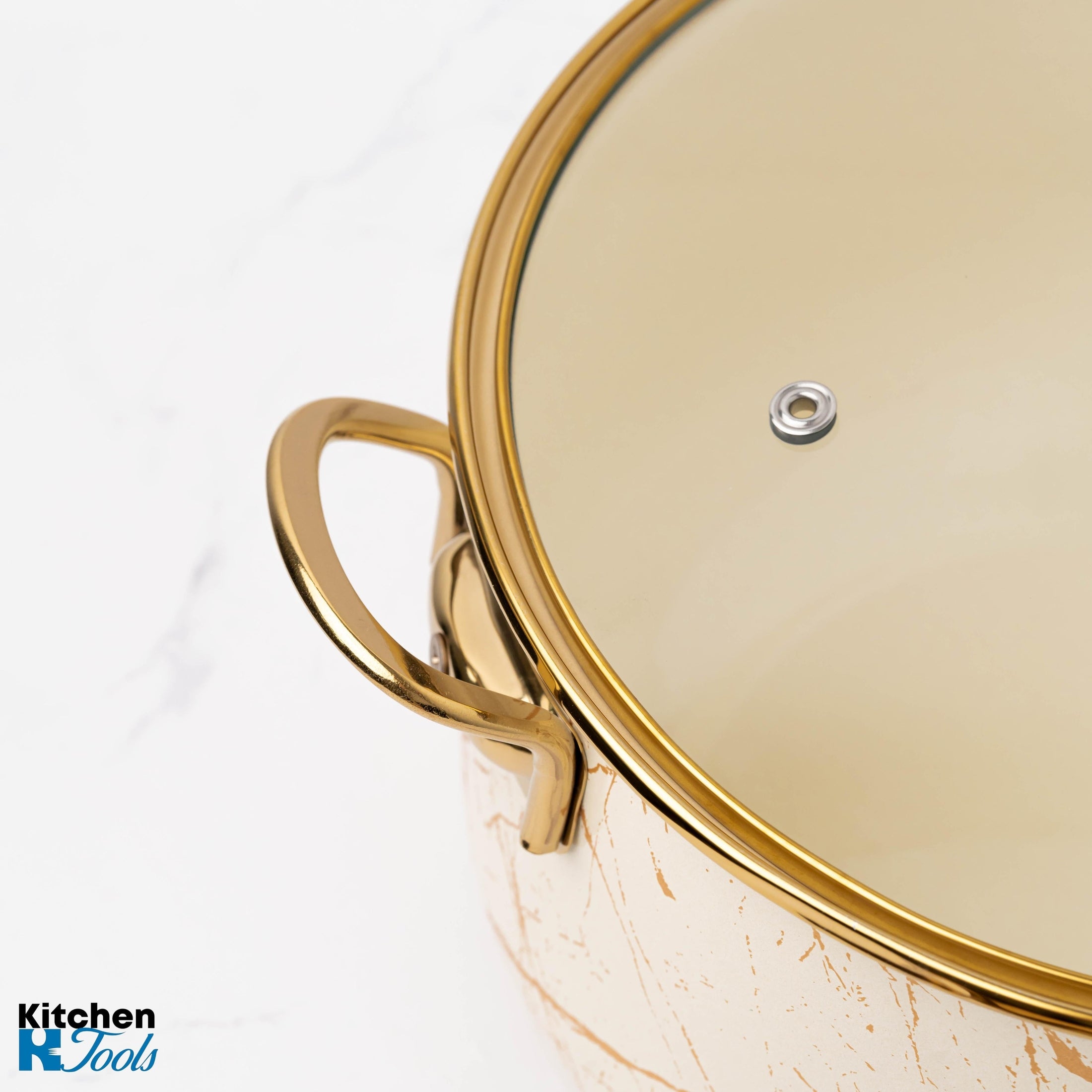 Cratiță emailată Goldmann 20x13cm cu mânere aurii