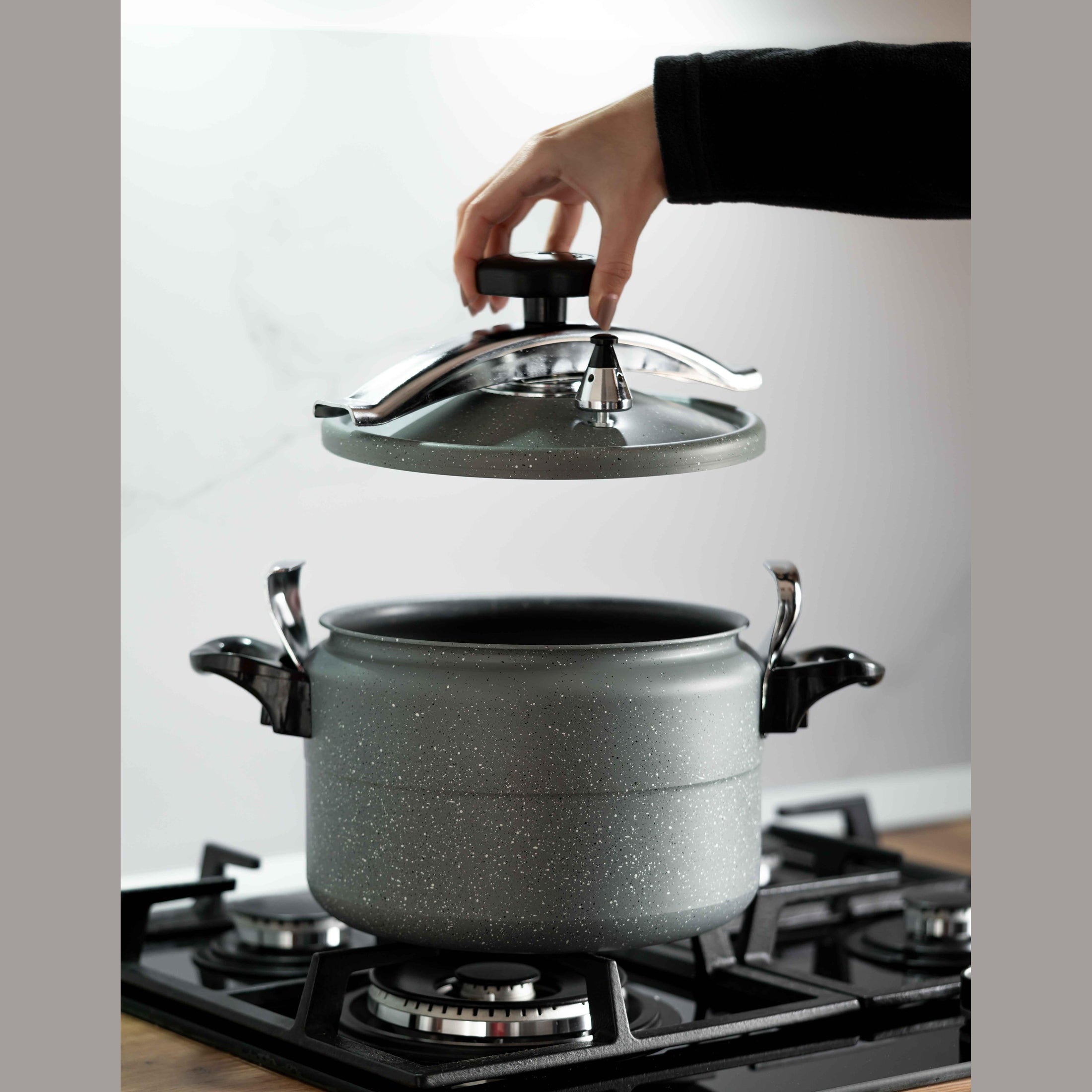 Oală sub presiune Bohmann 11L, gri marmorat