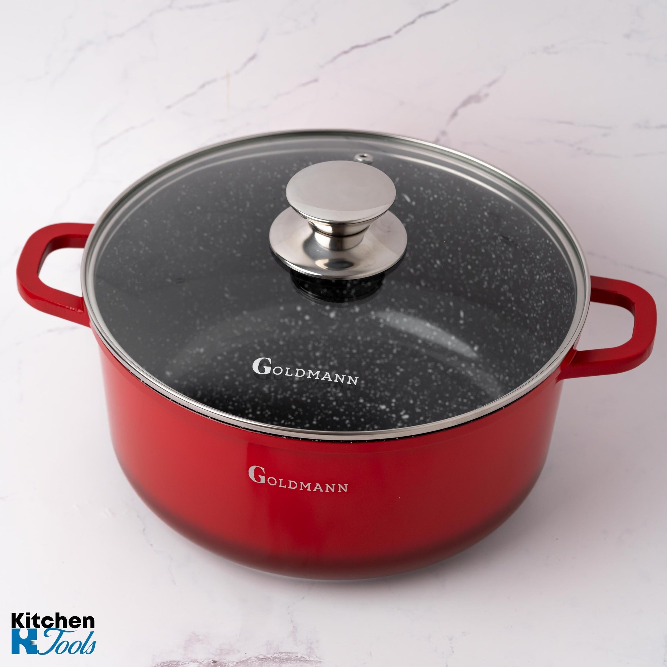 Cratiță marmorată 6.5L cu capac sticlă - Goldmann