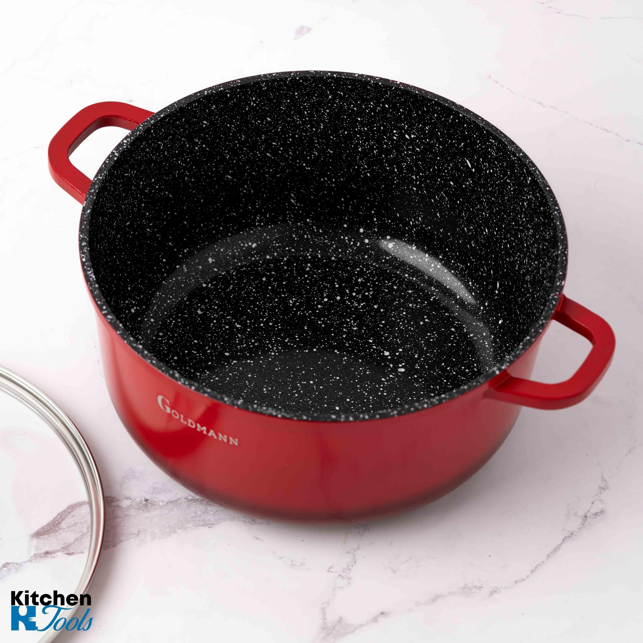 Cratiță marmorată 6.5L cu capac sticlă - Goldmann