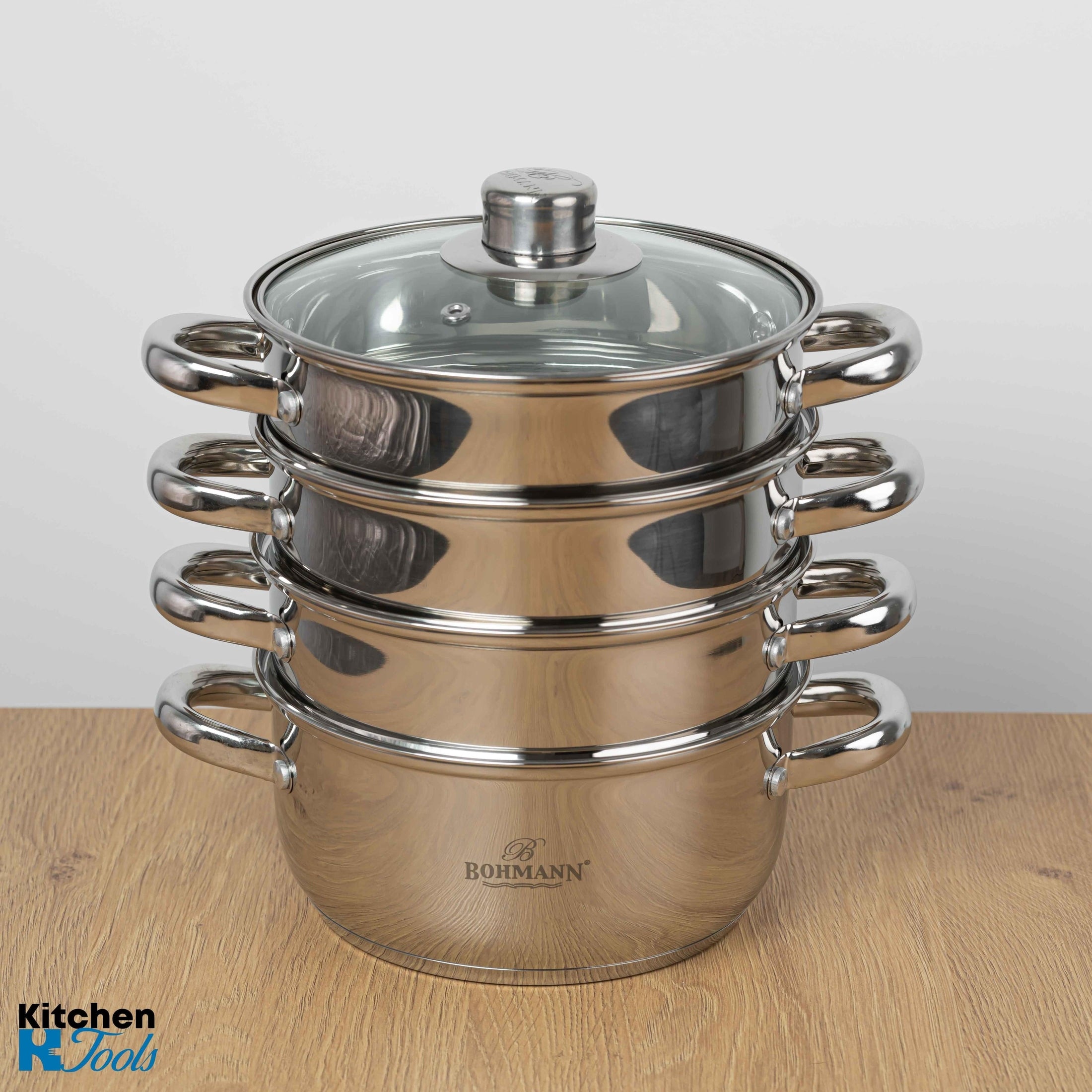 Set de gatit sub aburi din inox, 5 piese, 2.5L