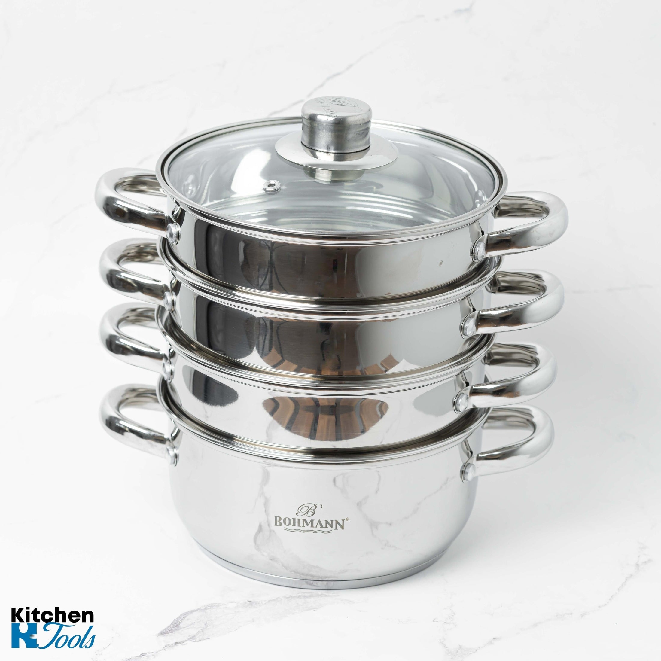 Set de gatit sub aburi din inox, 5 piese, 2.5L