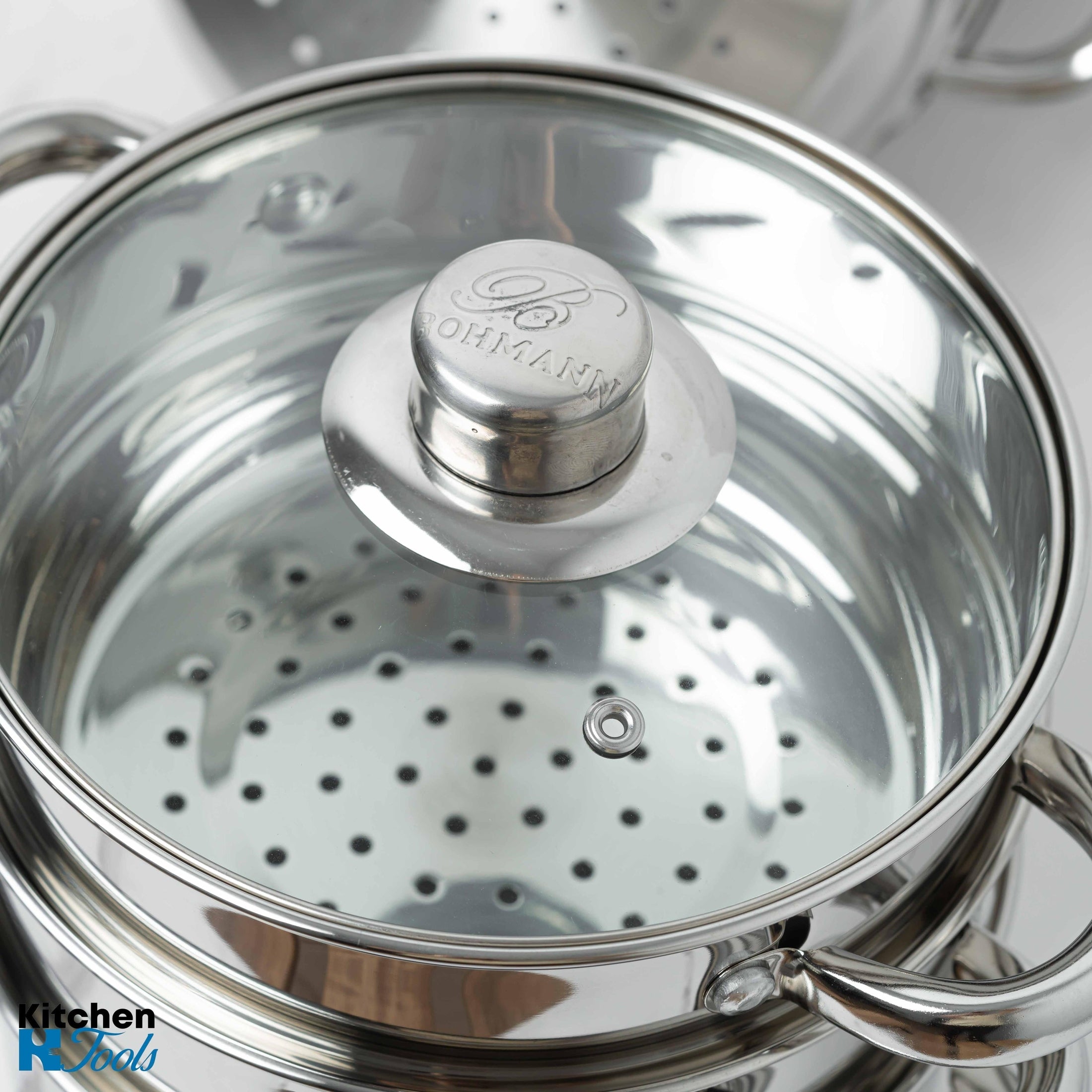 Set de gatit sub aburi din inox, 5 piese, 2.5L