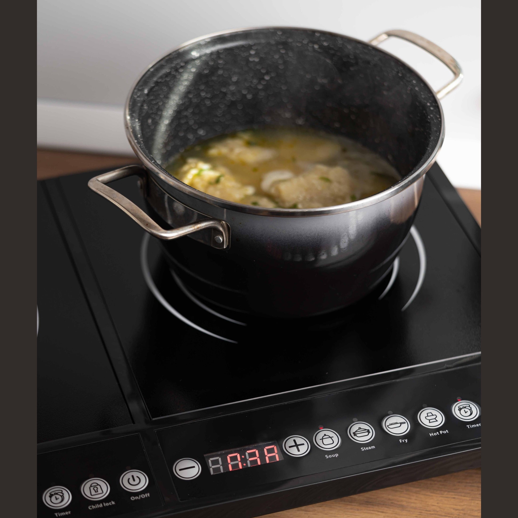 Plita dubla cu inductie Rosberg, 4000W, Negru