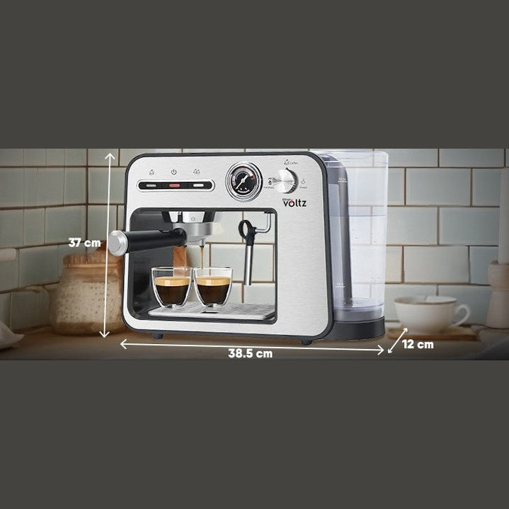 Espressor 3 în 1 cu Filtru Oțel și Spumă Lapte
