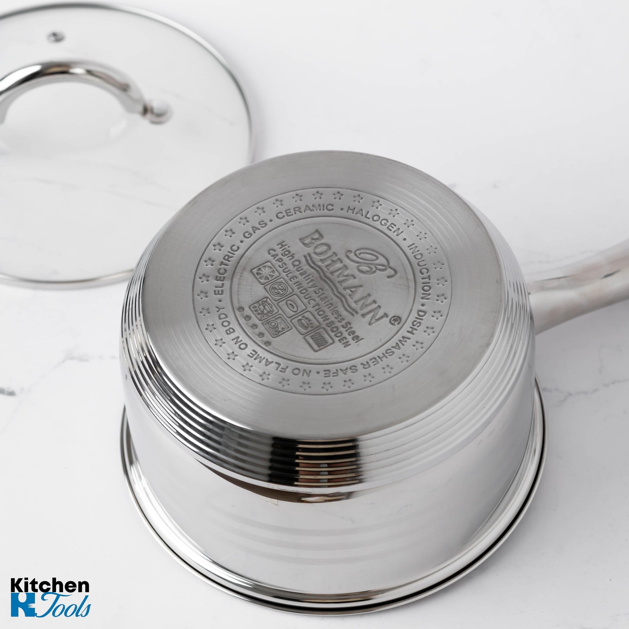 Cratita inox Bohmann, 2.7L, capac sticla termorezistent