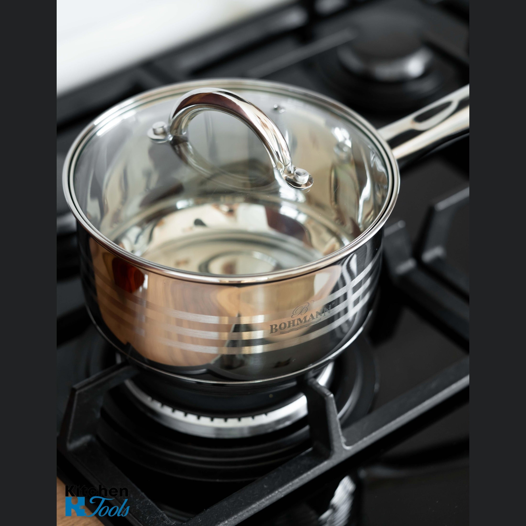 Cratita inox Bohmann, 2.7L, capac sticla termorezistent