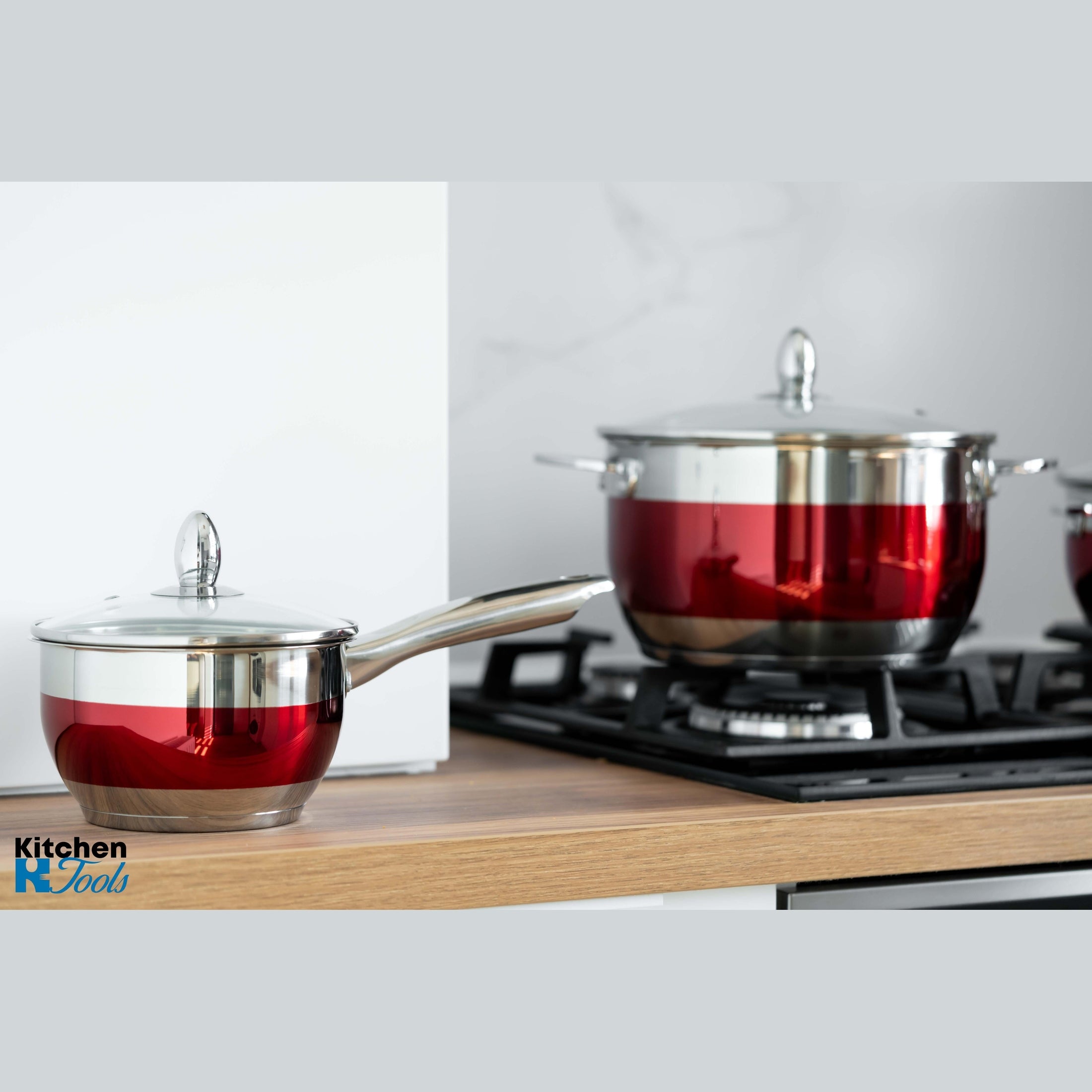 Set cratite inox 8 piese Bohmann Rosu