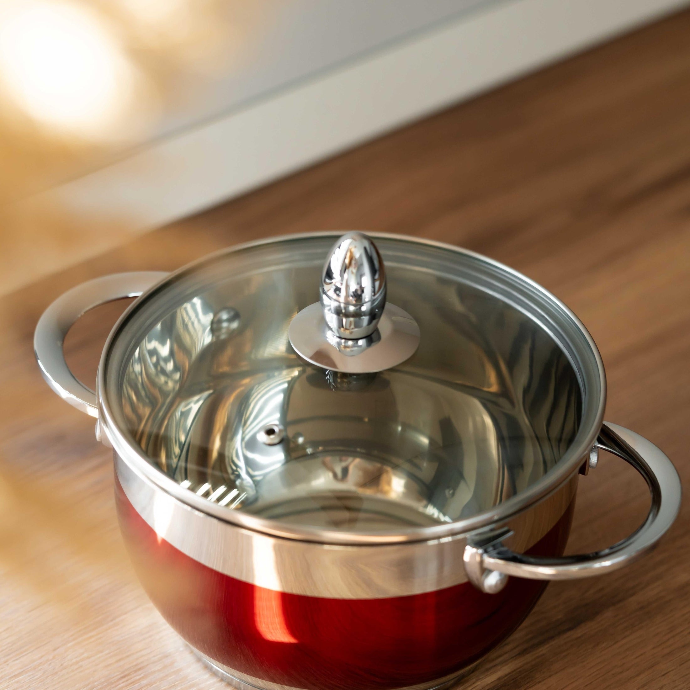 Set cratite inox 8 piese Bohmann Rosu
