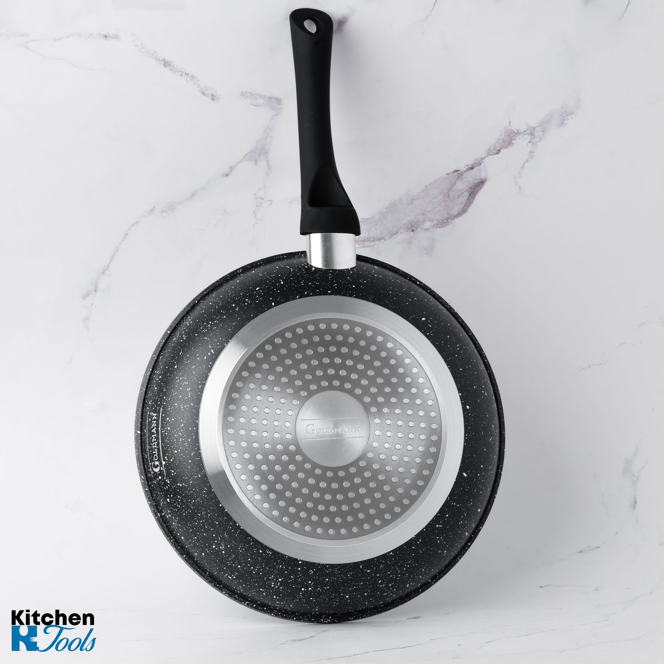 Tigaie antiaderentă 24cm Goldamnn, negru marmorat