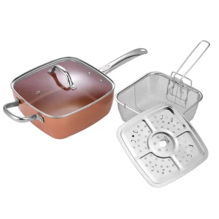 Set tigaie multifunctionala cupru Oliver Voltz 4.5L