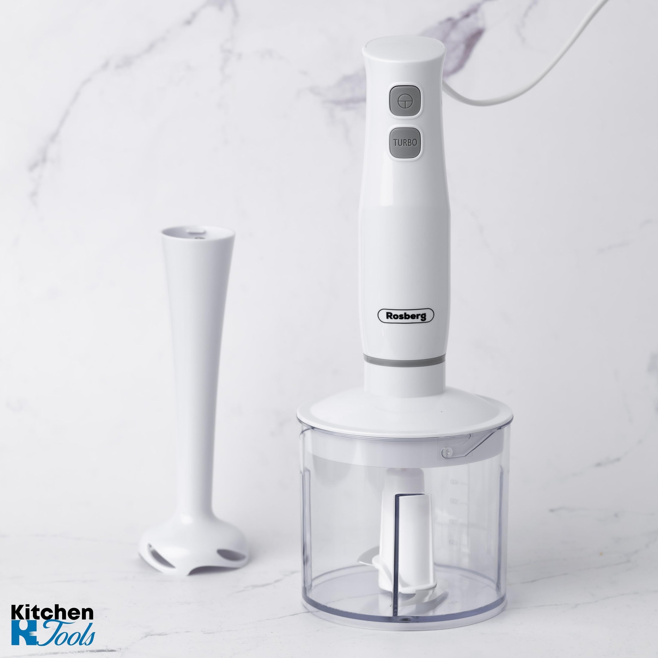 Blender și Tocator Rosberg 2in1, Alb, 400W