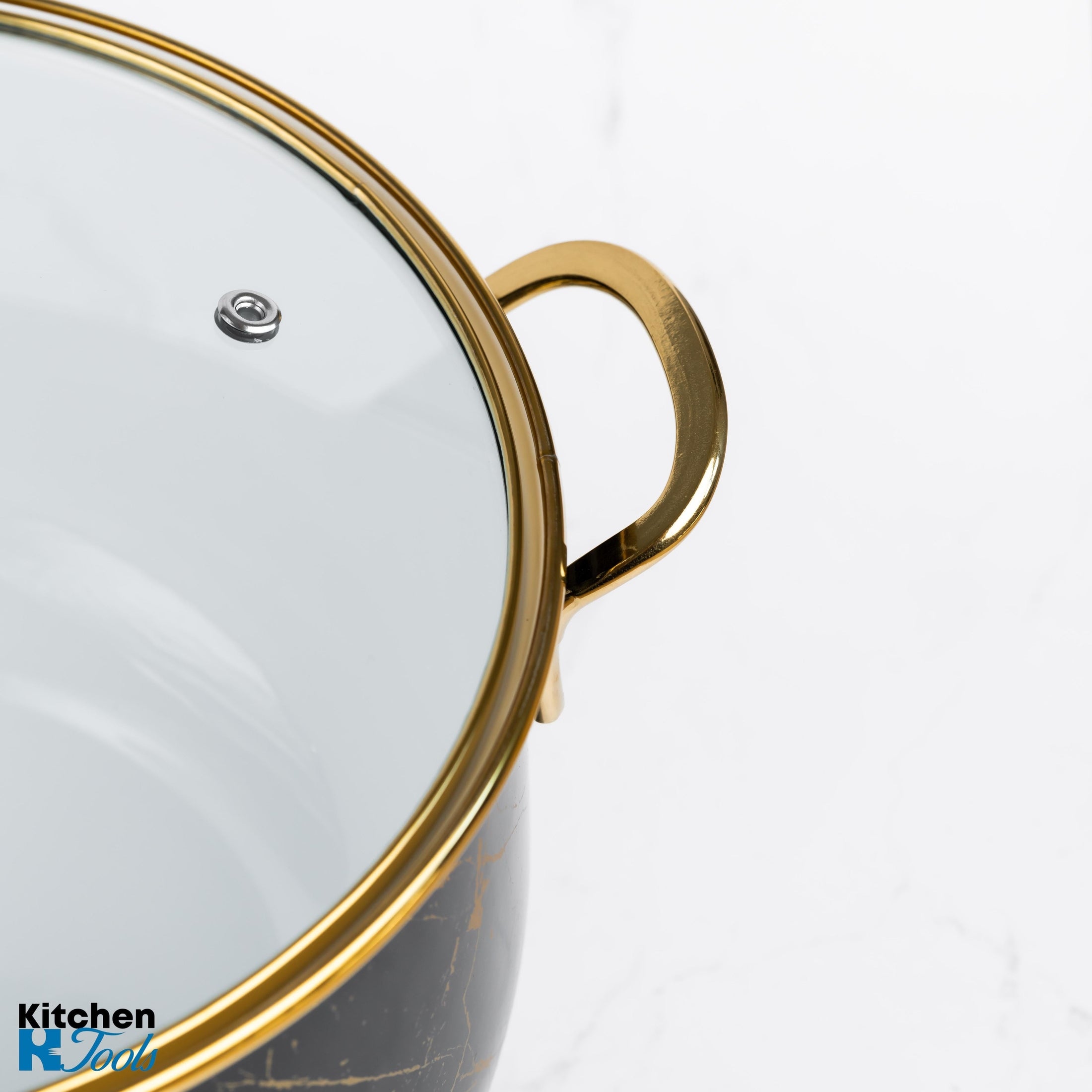 Cratiță Goldmann 22x14cm, emailată, neagră, mânere aurii