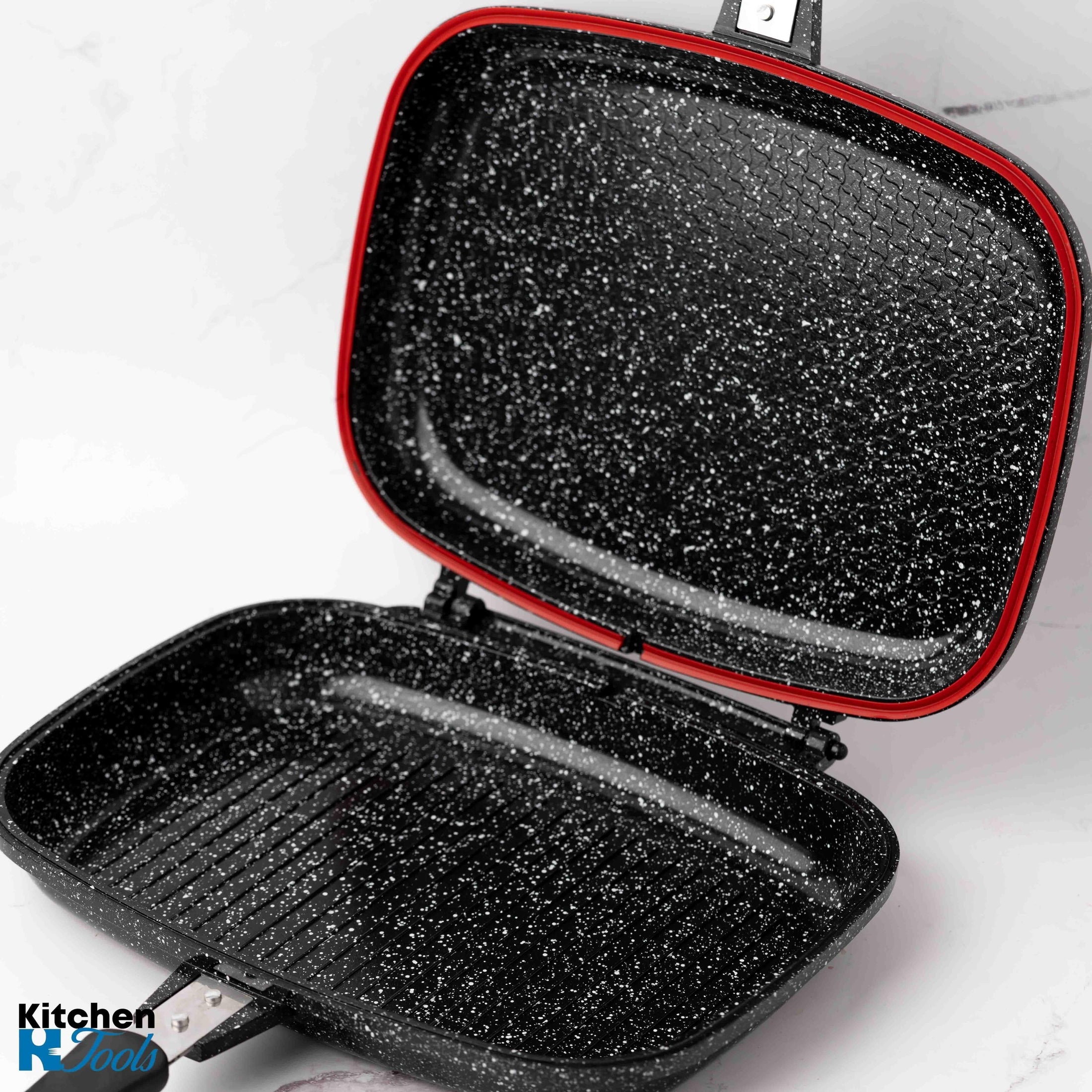 Tigaie Grill Dublă Goldmann, 36 cm, Acoperire Ceramică