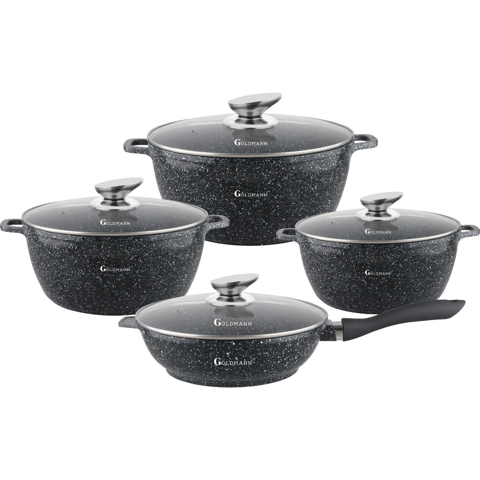 Set vase gătit și tigaie Goldmann, interior ceramic