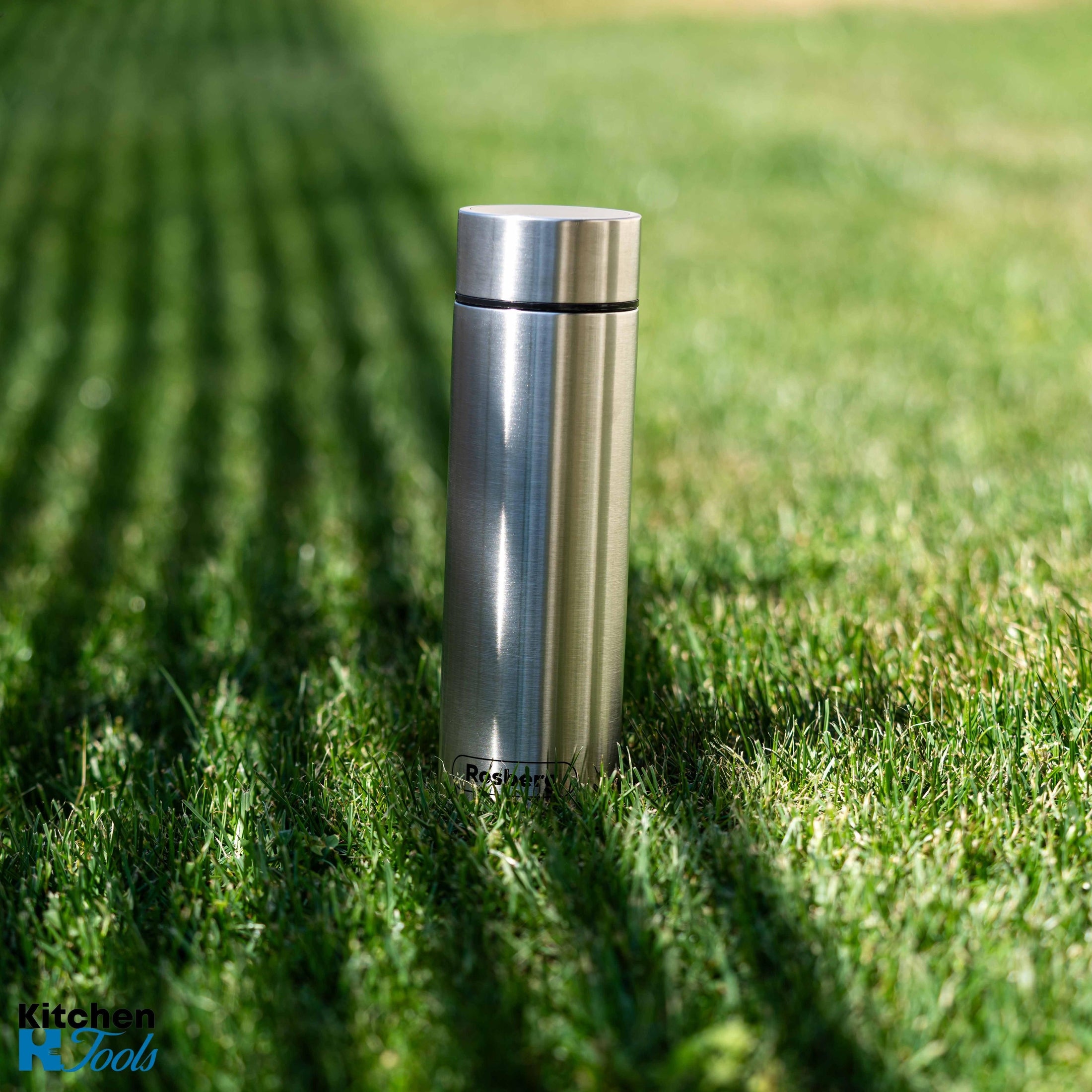 Termos Rosberg 500ml, gri metalic cu afișaj LED