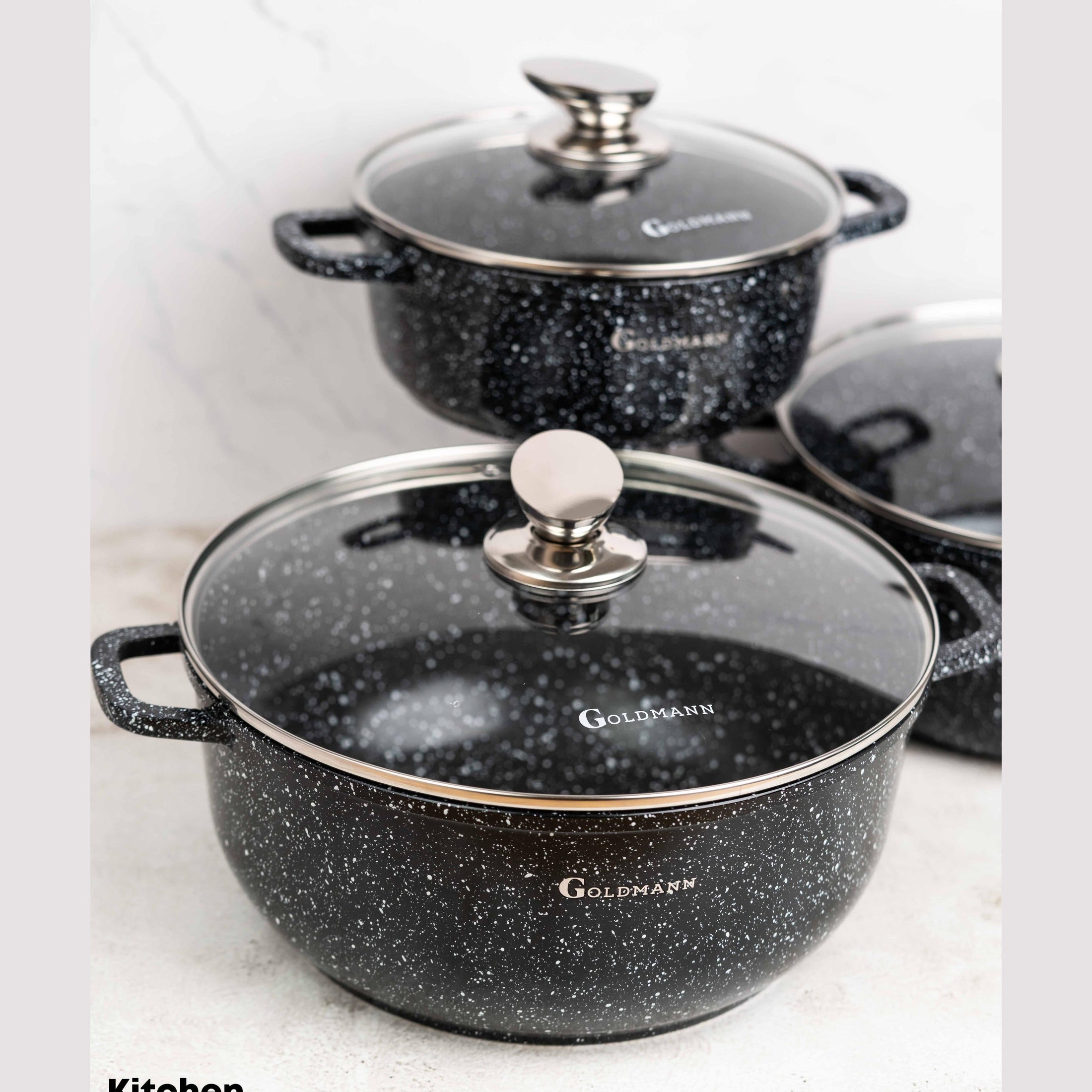 Set 6 Piese Cratite Goldmann - Aspect Marmorat