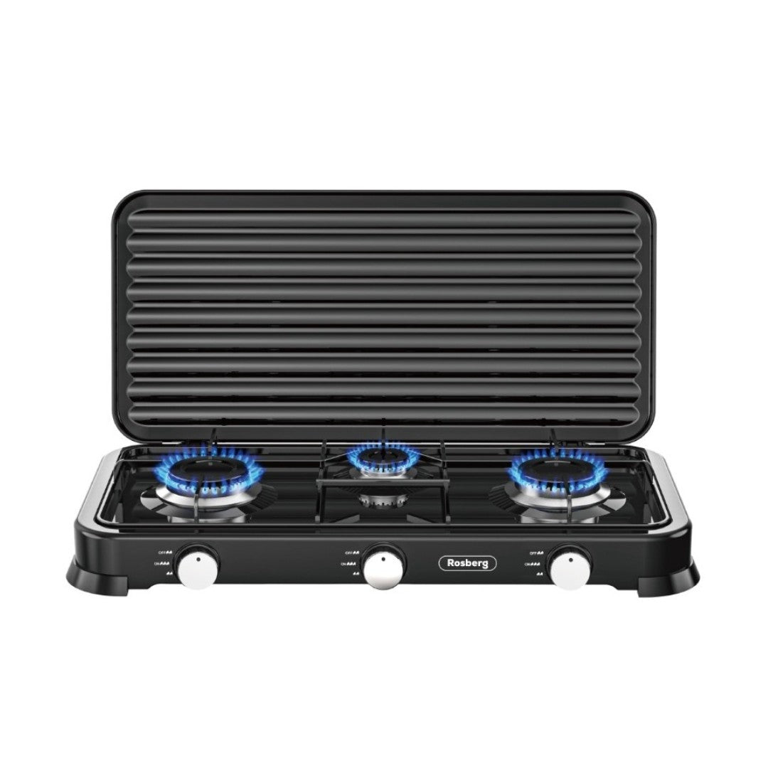 Aragaz Rosberg cu 3 arzătoare și capac