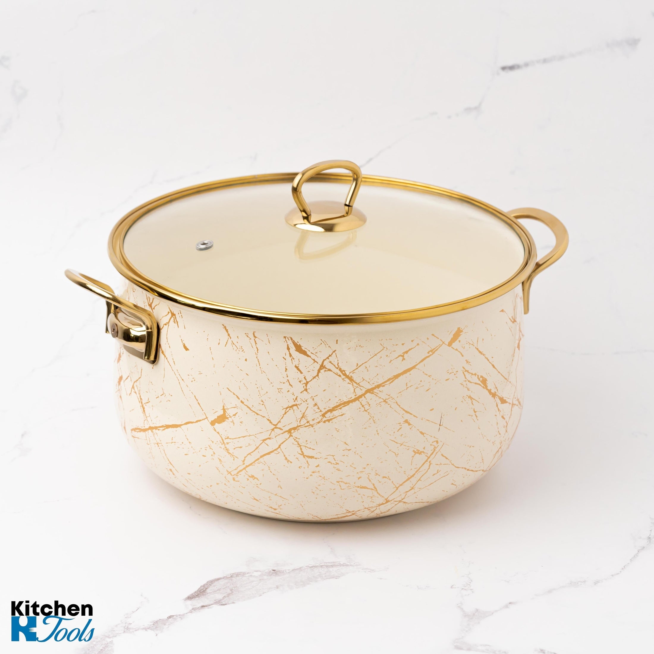 Cratiță emailată Goldmann 3L cu capac sticlă