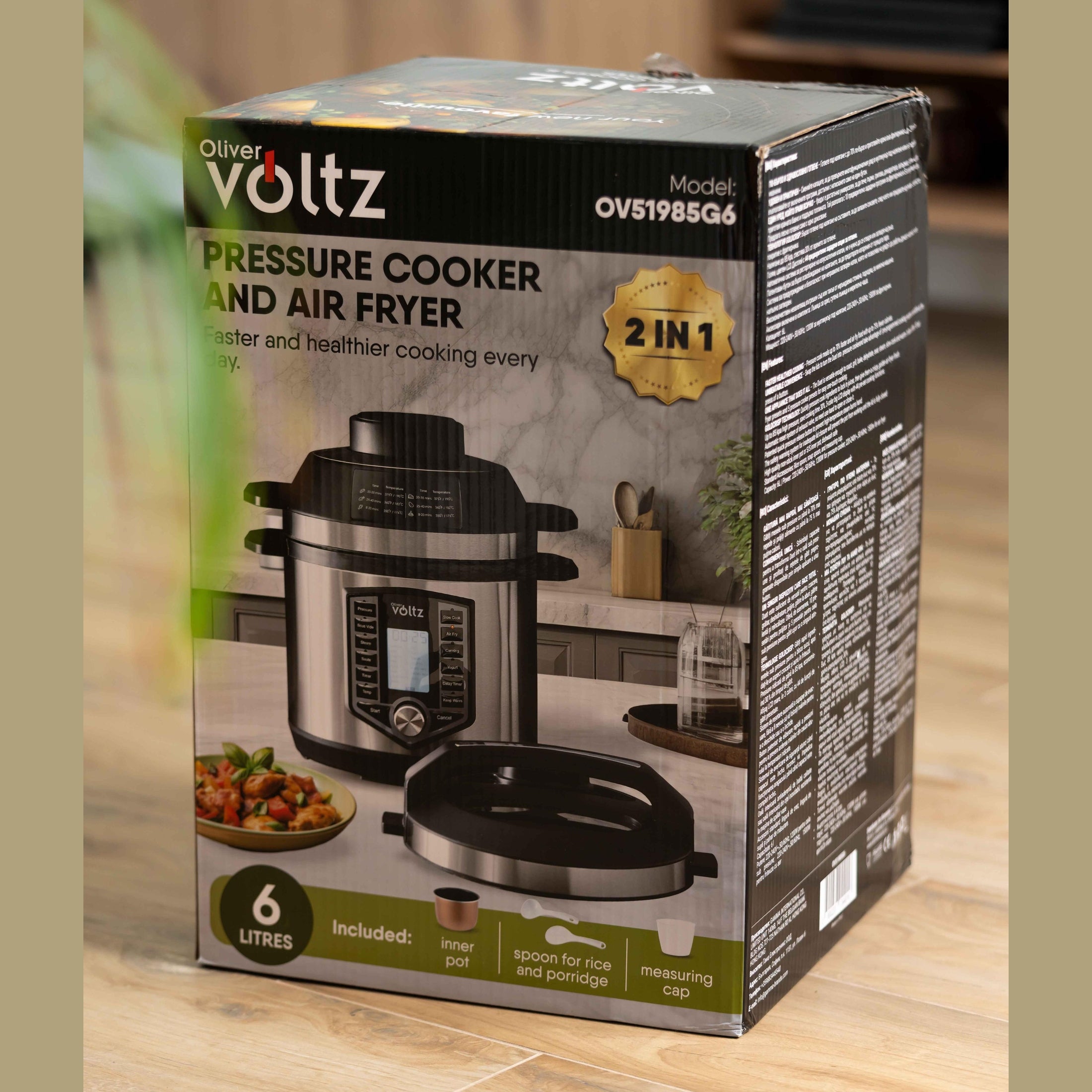 Oală sub presiune & Friteuză aer 2 în 1 Oliver Voltz