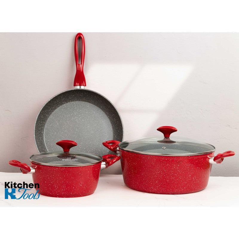 Set cratițe aluminiu forjat GOLDMANN, roșu