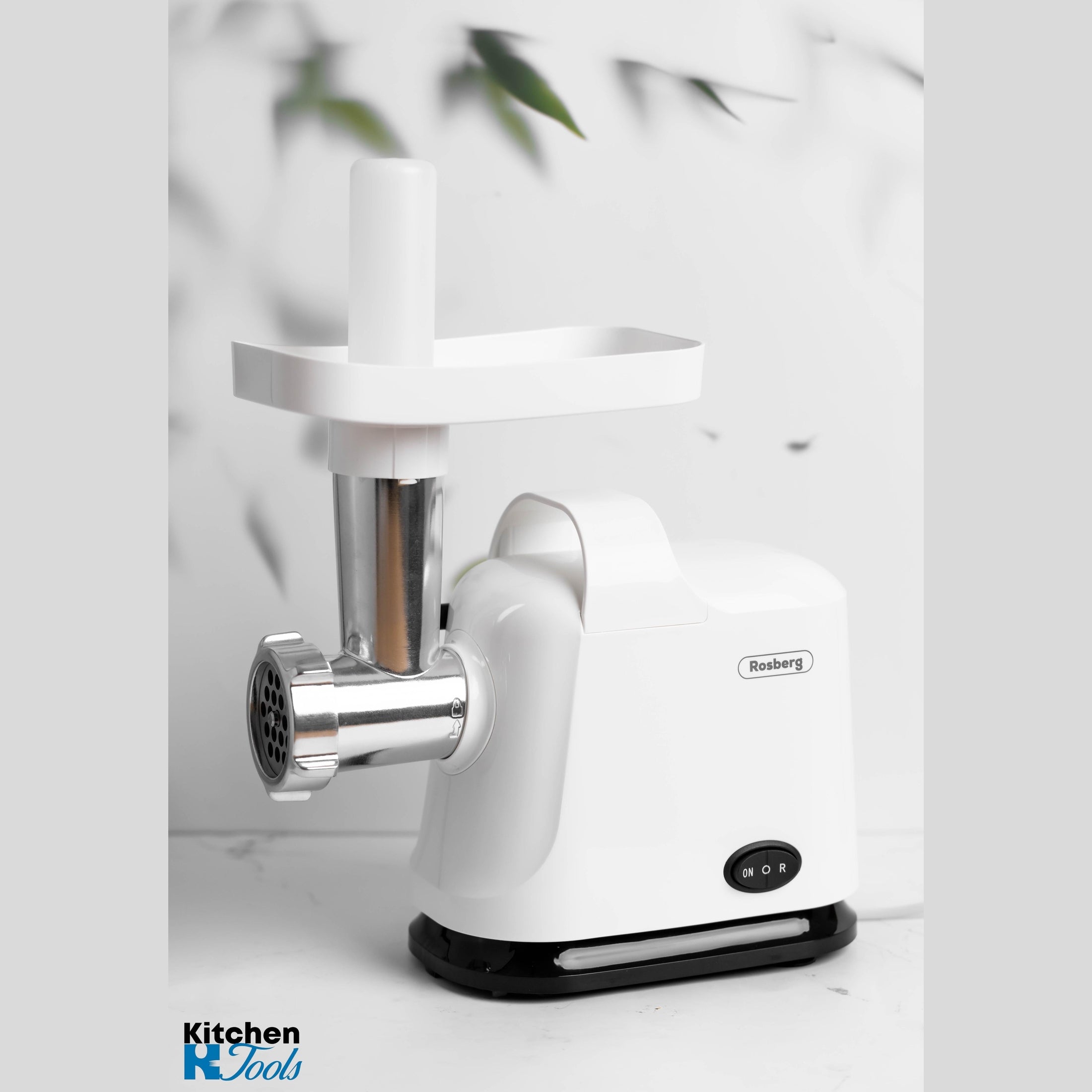 Mașina de tocat Rosberg, alb, cu storcător de roșii