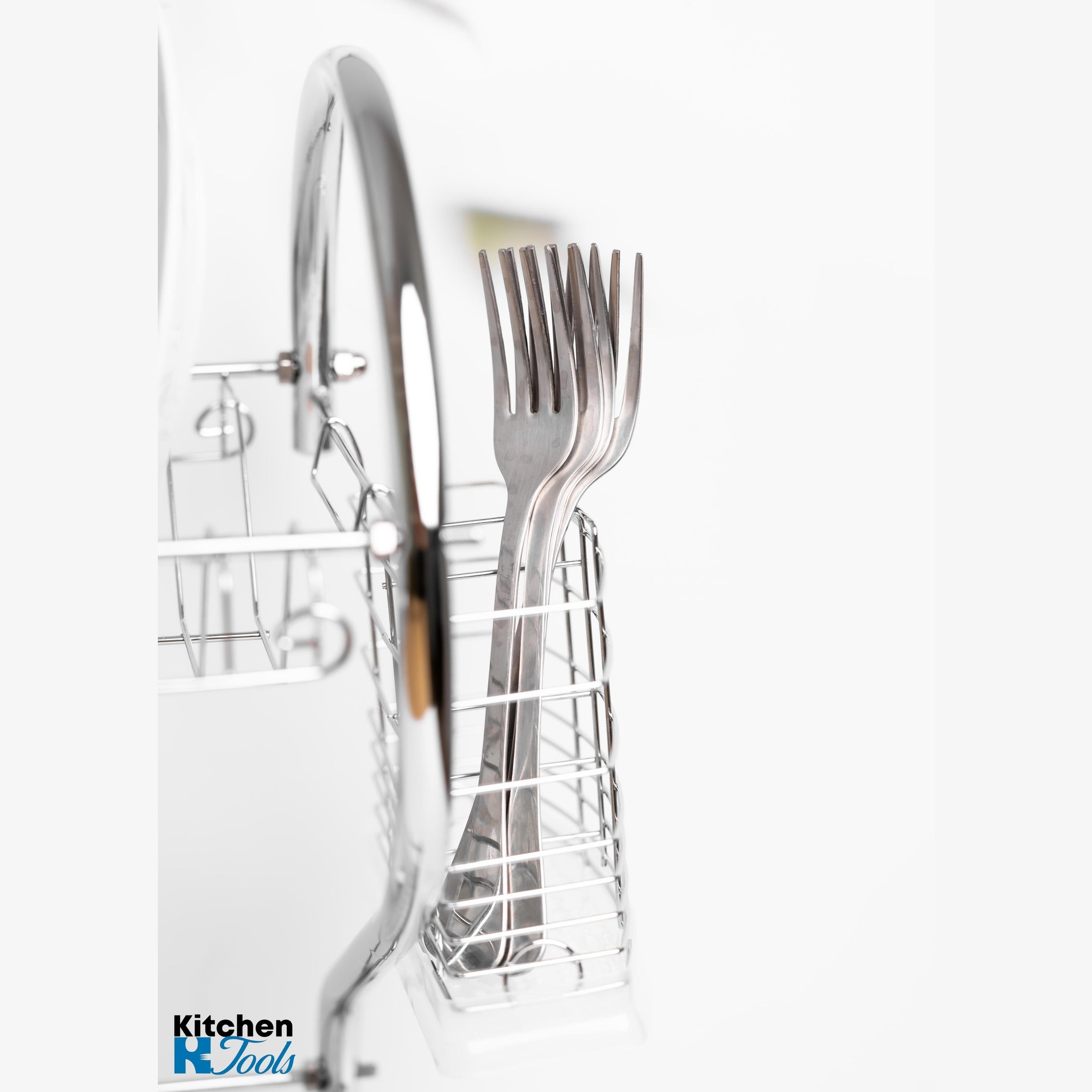 Suport vase Rosberg alb, inox, două nivele