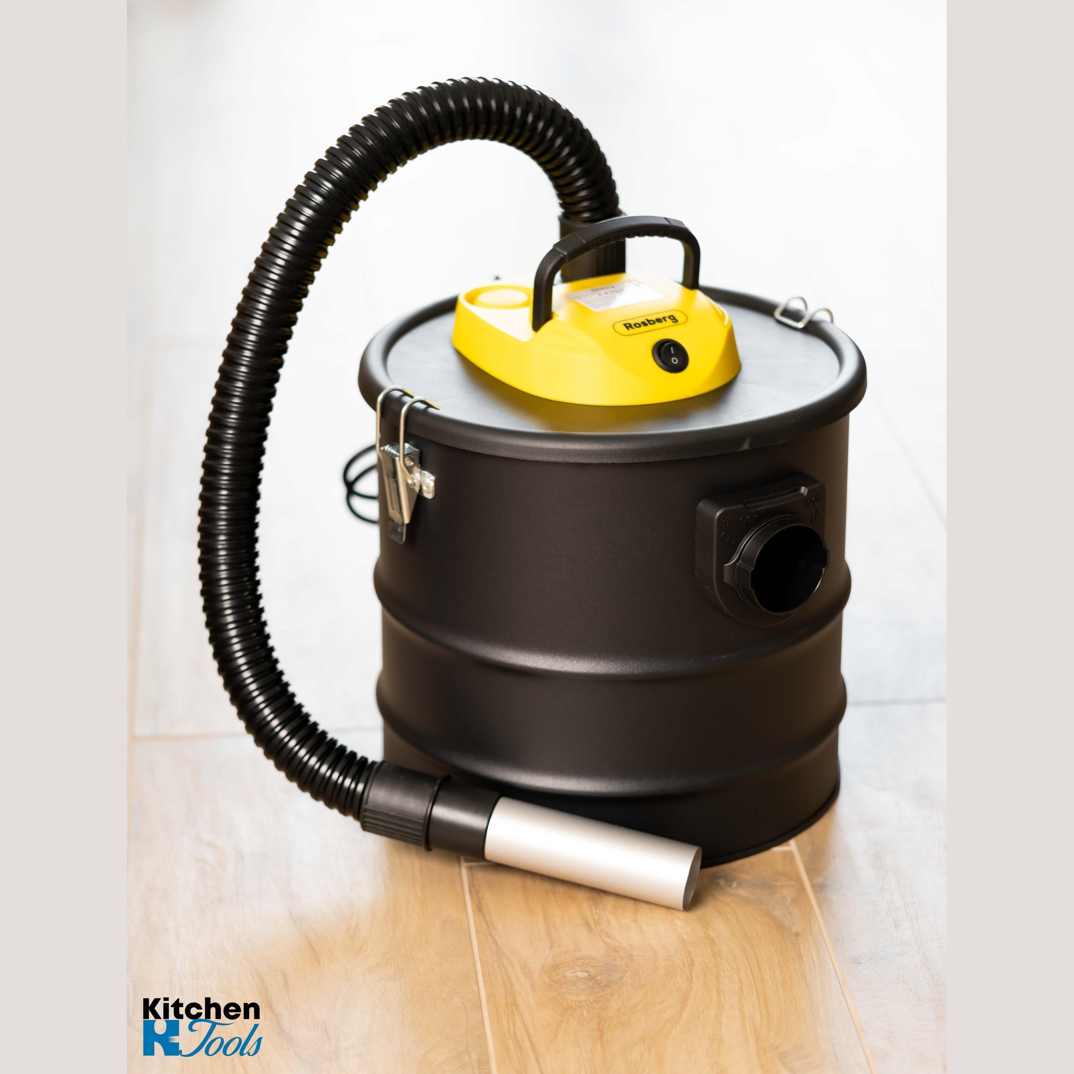 Aspirator cenusa 1000W Rosberg negru/galben