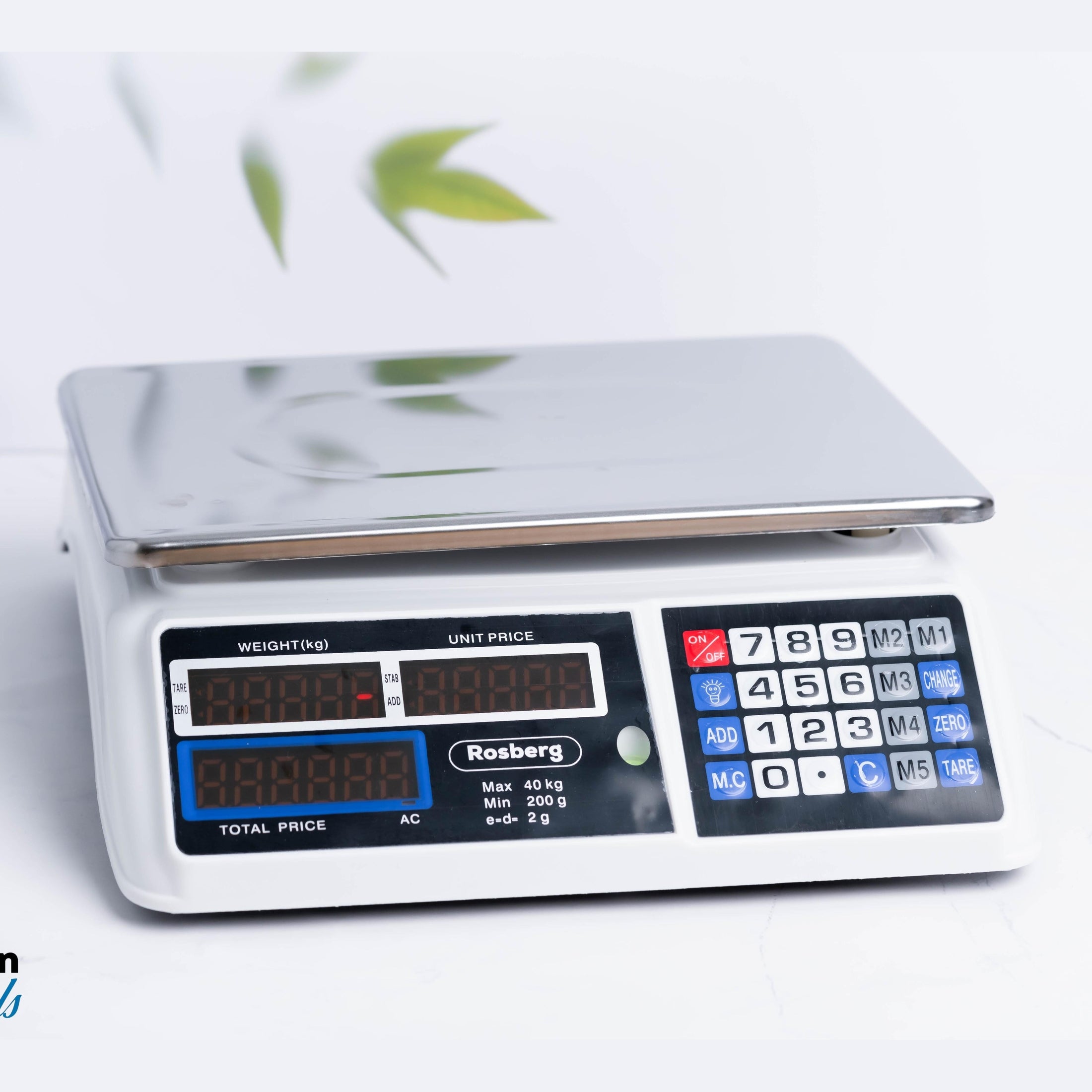 Cântar digital Rosberg cu afișaj LCD, până la 40kg